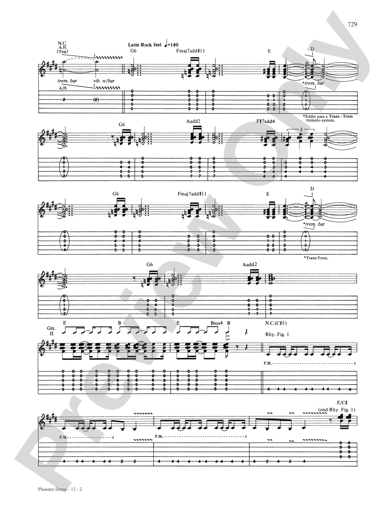 Pleasure Dome: Authentic Guitar TAB