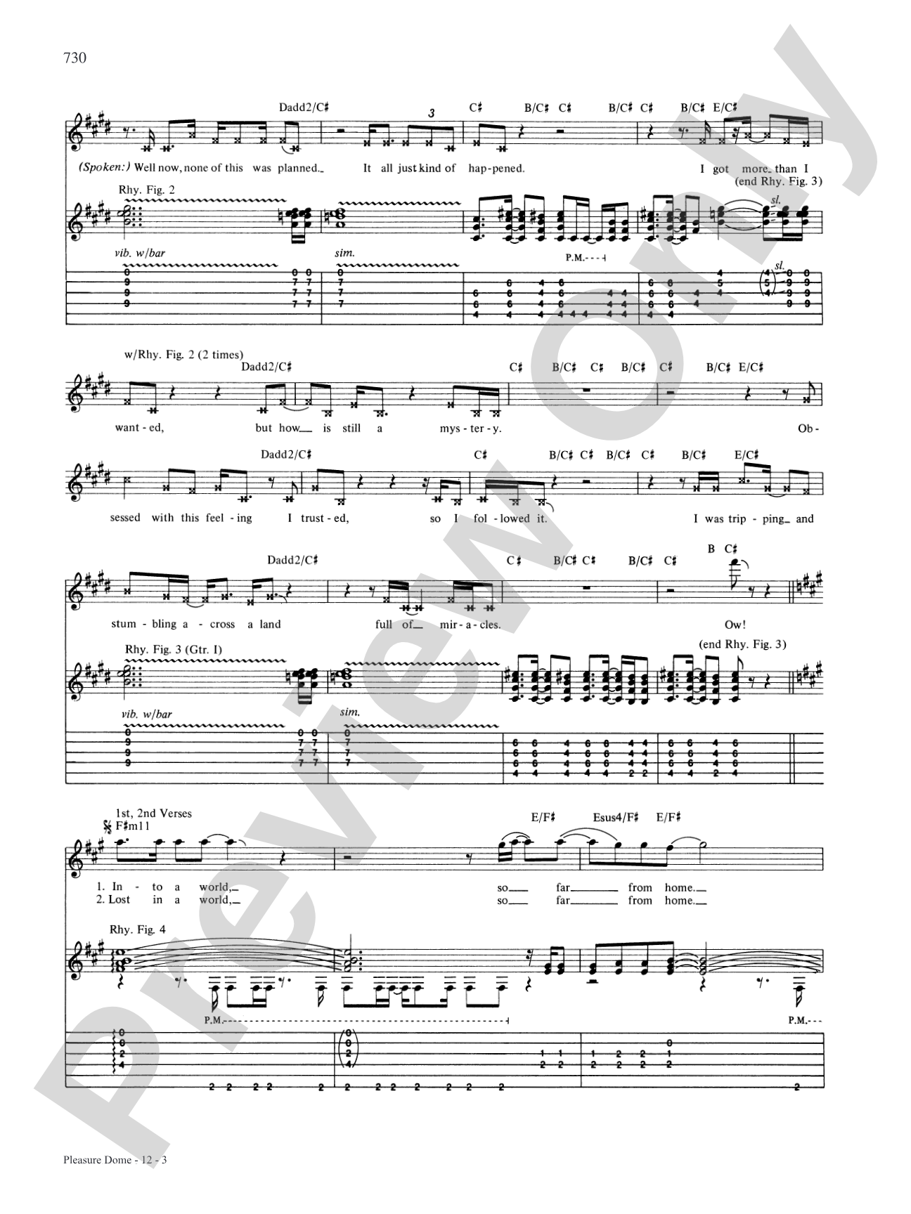Pleasure Dome: Authentic Guitar TAB