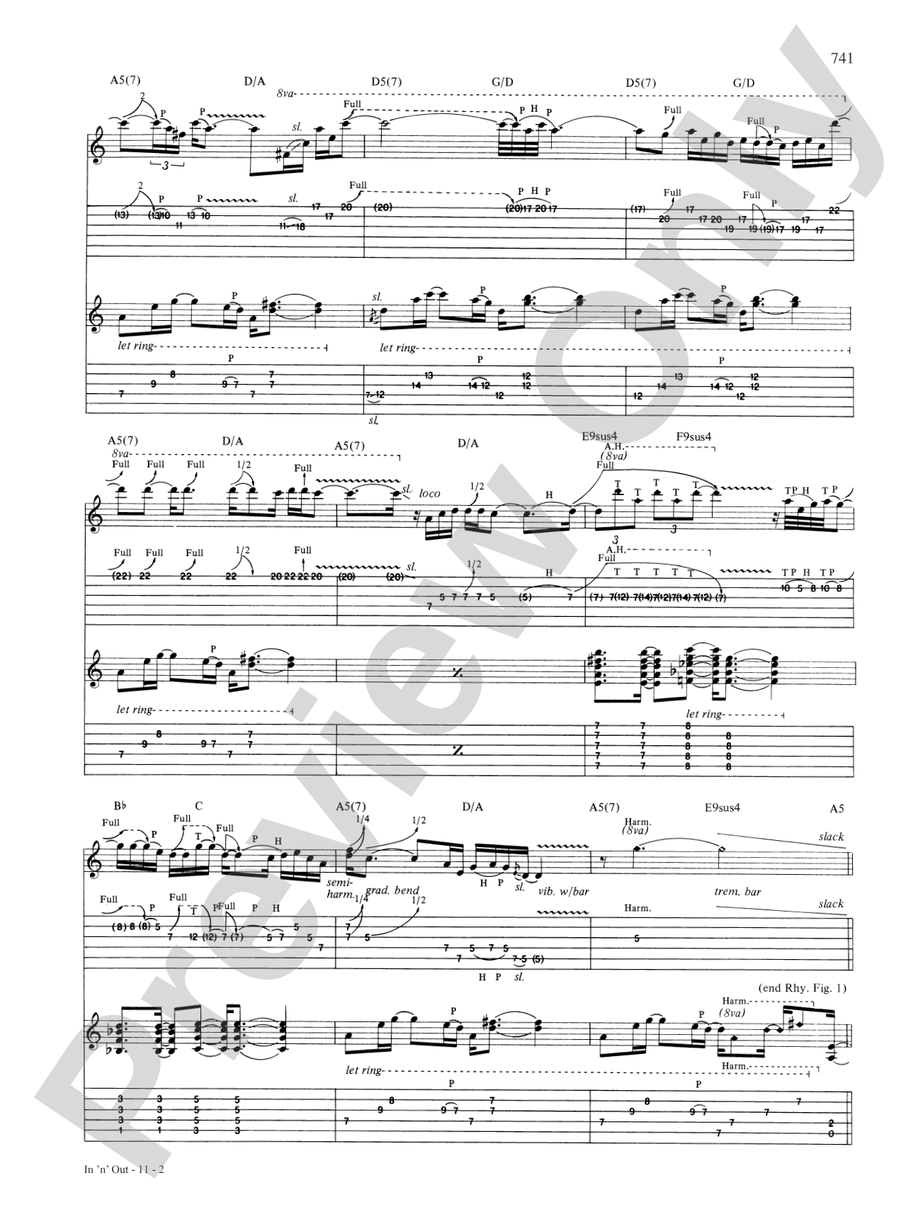 In 'n' Out: Authentic Guitar TAB