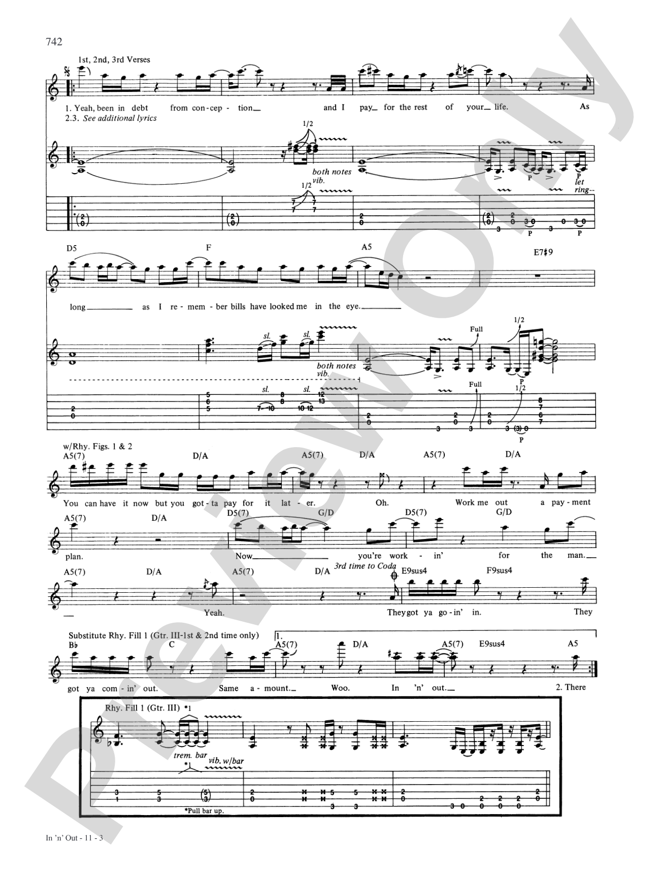 In 'n' Out: Authentic Guitar TAB