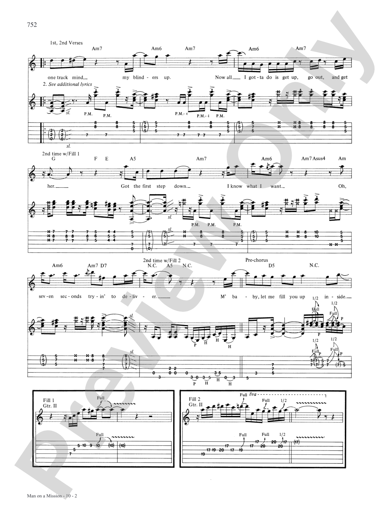 Man On A Mission: Authentic Guitar TAB