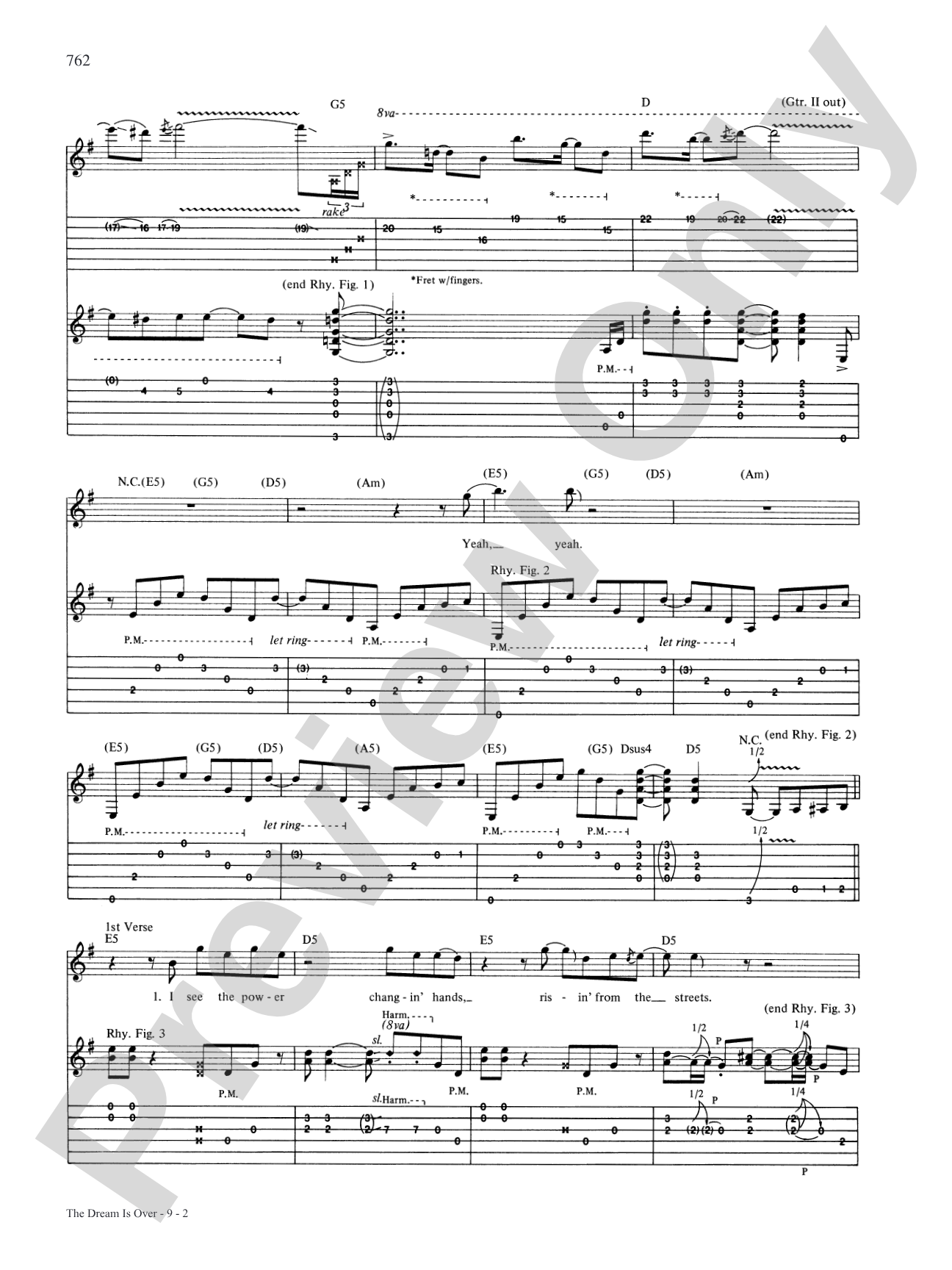 The Dream Is Over: Authentic Guitar TAB