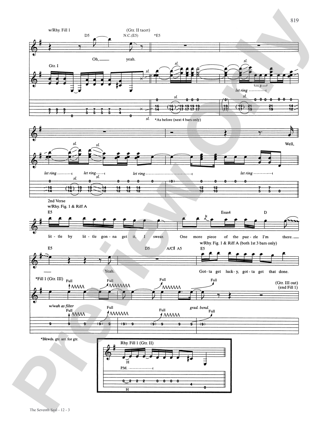 The Seventh Seal: Authentic Guitar TAB