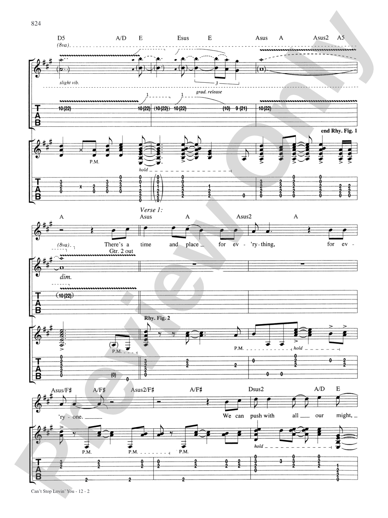 Can't Stop Lovin' You: Authentic Guitar TAB