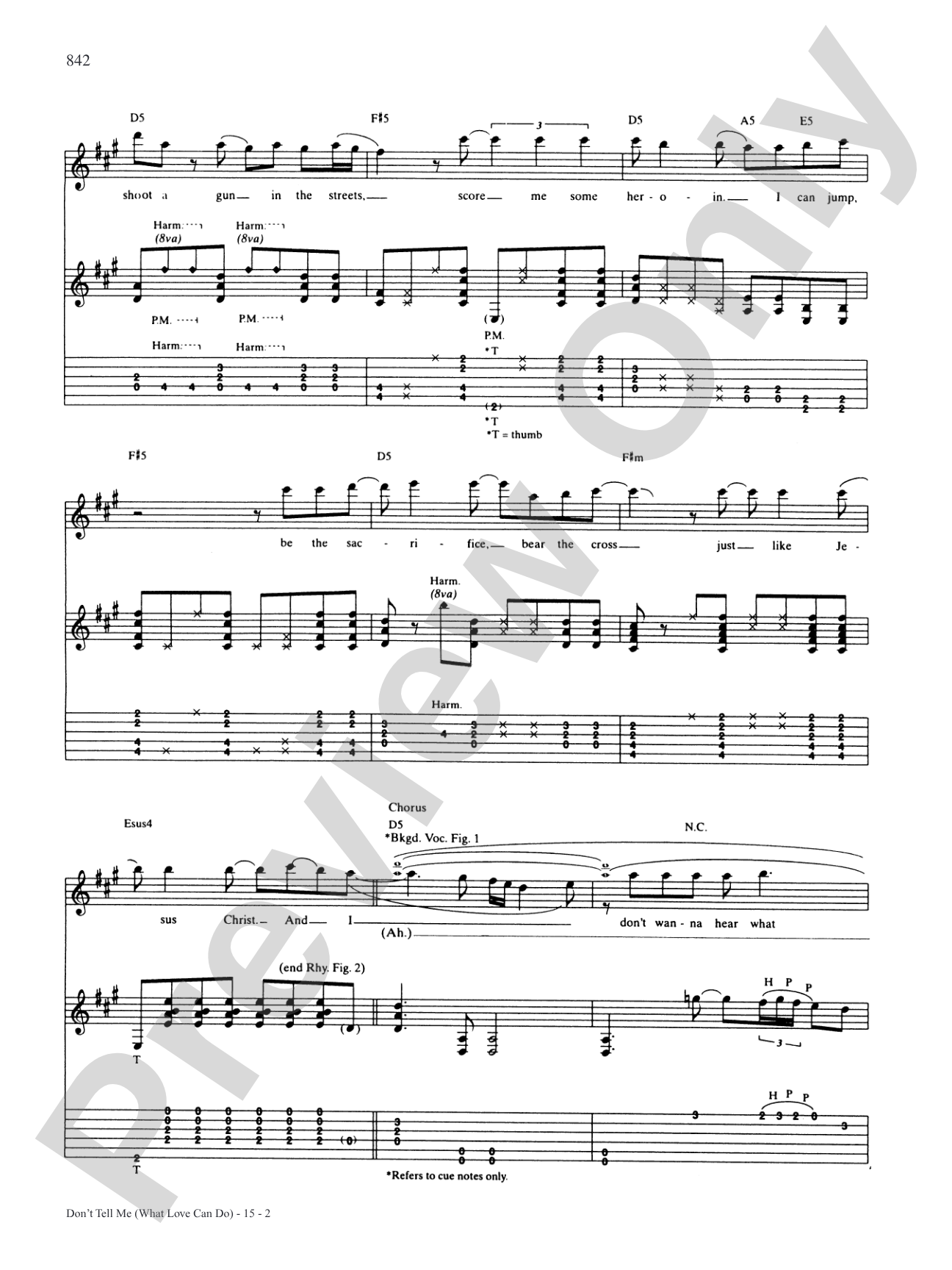 Don't Tell Me (What Love Can Do): Authentic Guitar TAB