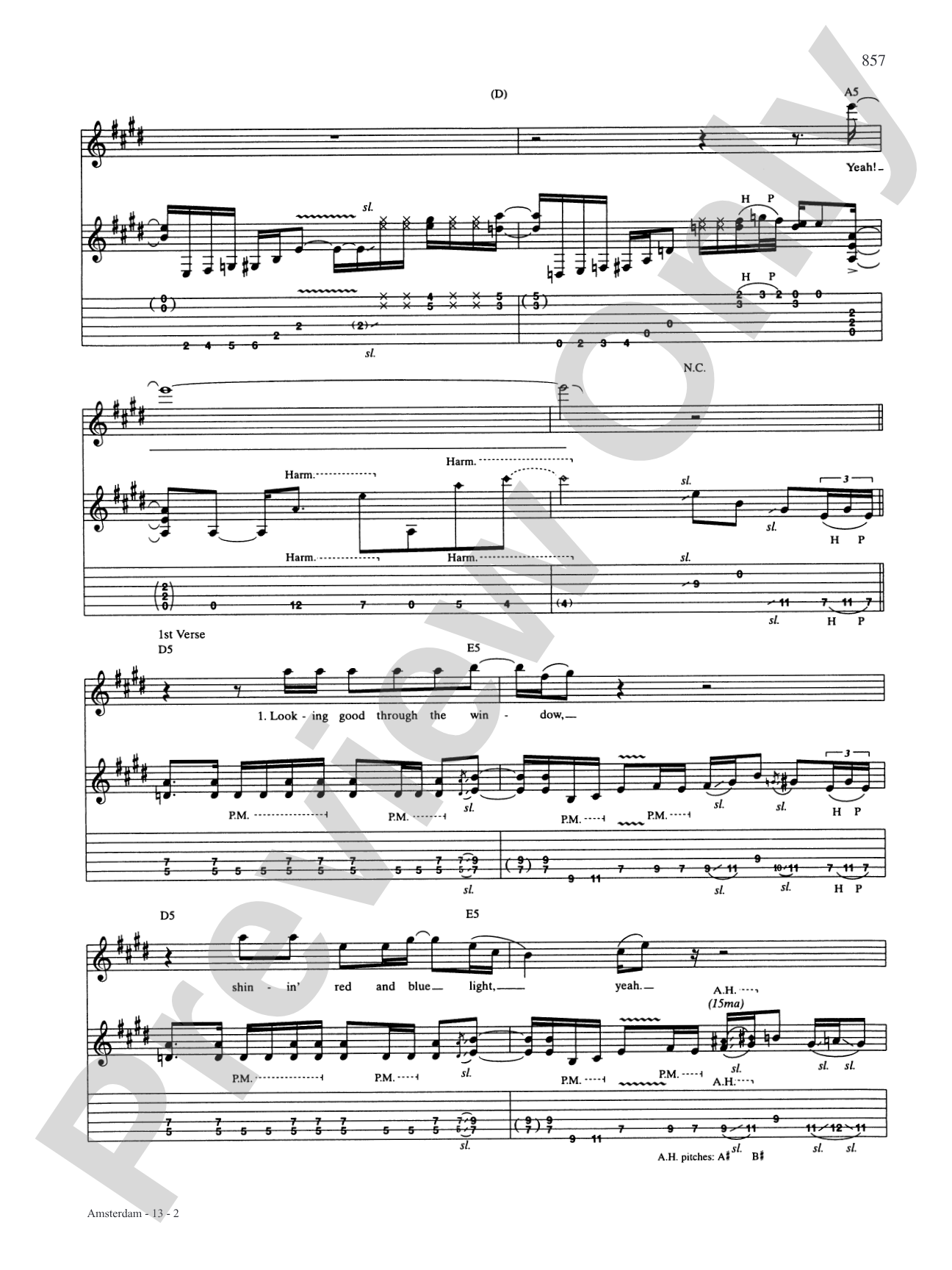Amsterdam: Authentic Guitar TAB