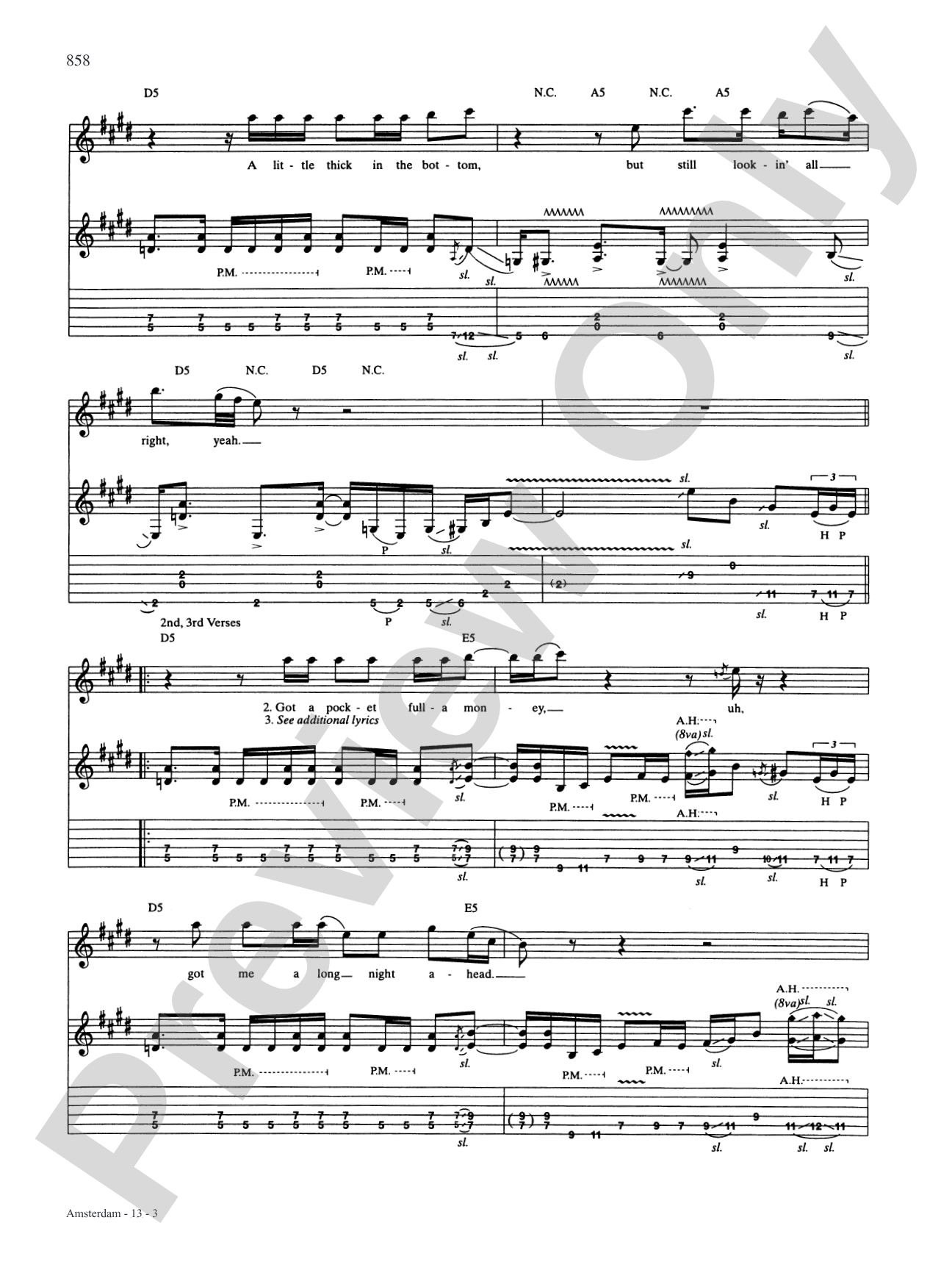 Amsterdam: Authentic Guitar TAB