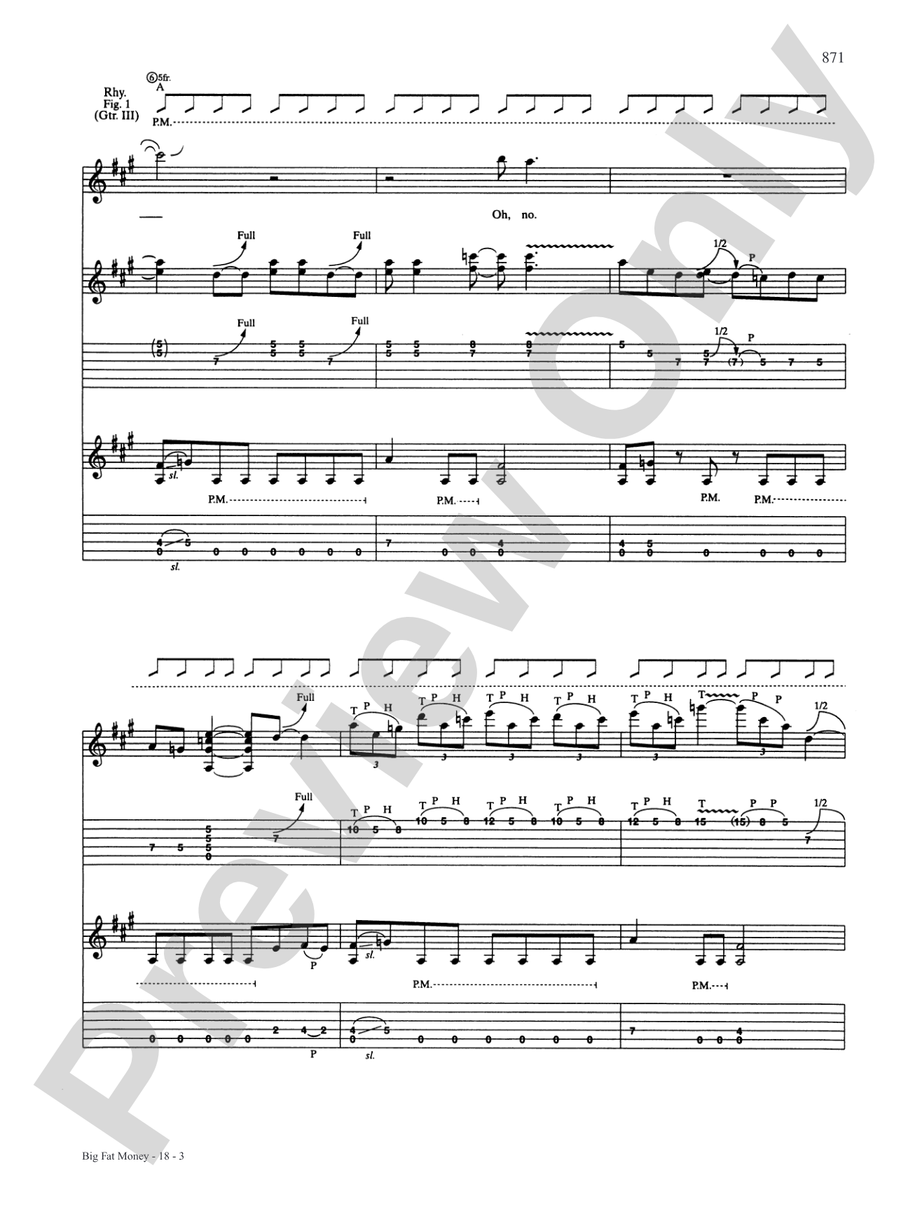 Big Fat Money: Authentic Guitar TAB