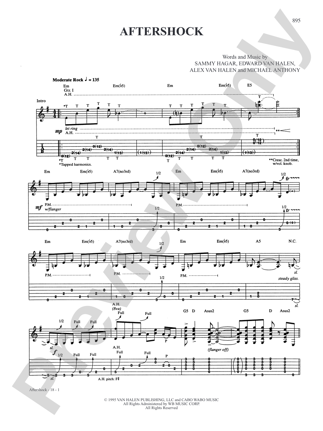 Aftershock: Authentic Guitar TAB