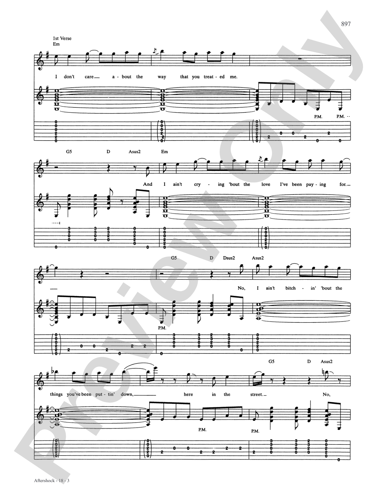 Aftershock: Authentic Guitar TAB