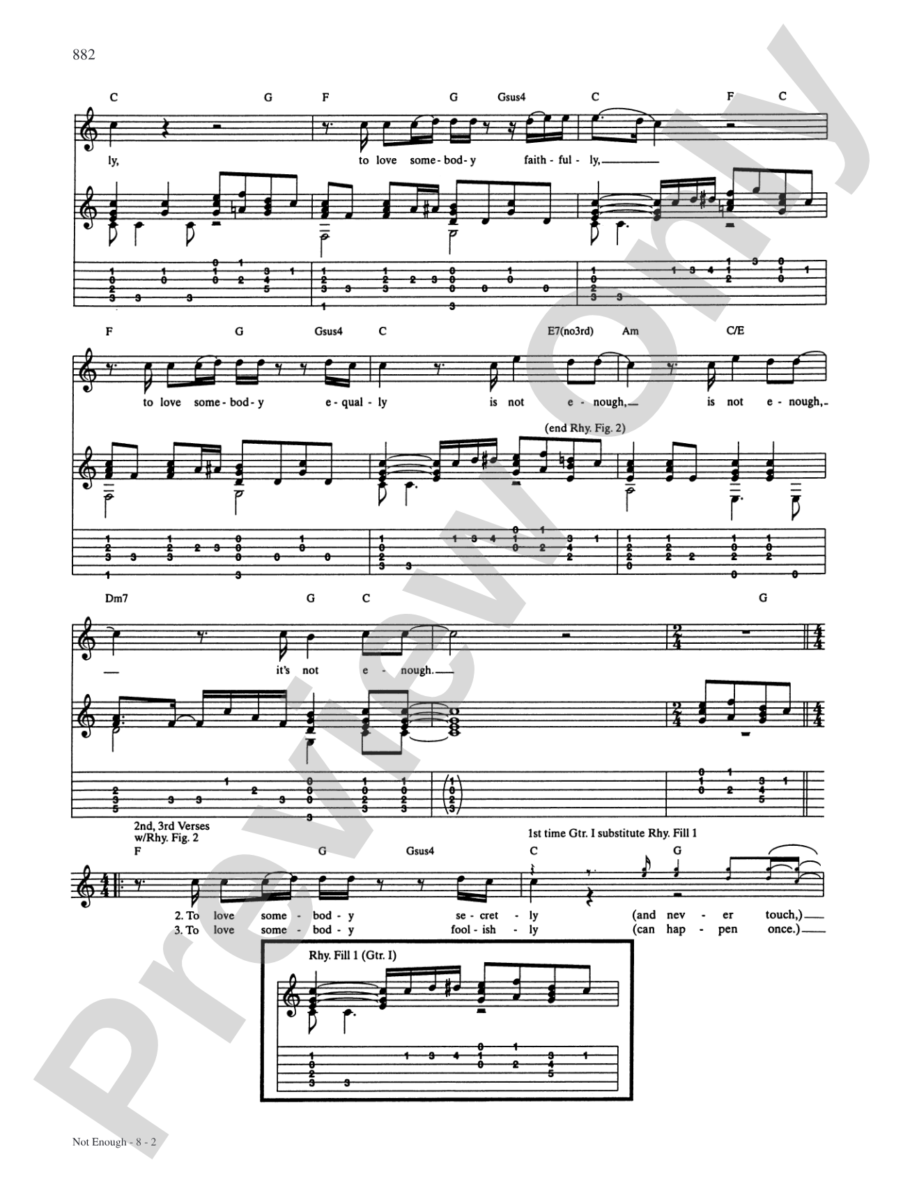 Not Enough: Authentic Guitar TAB