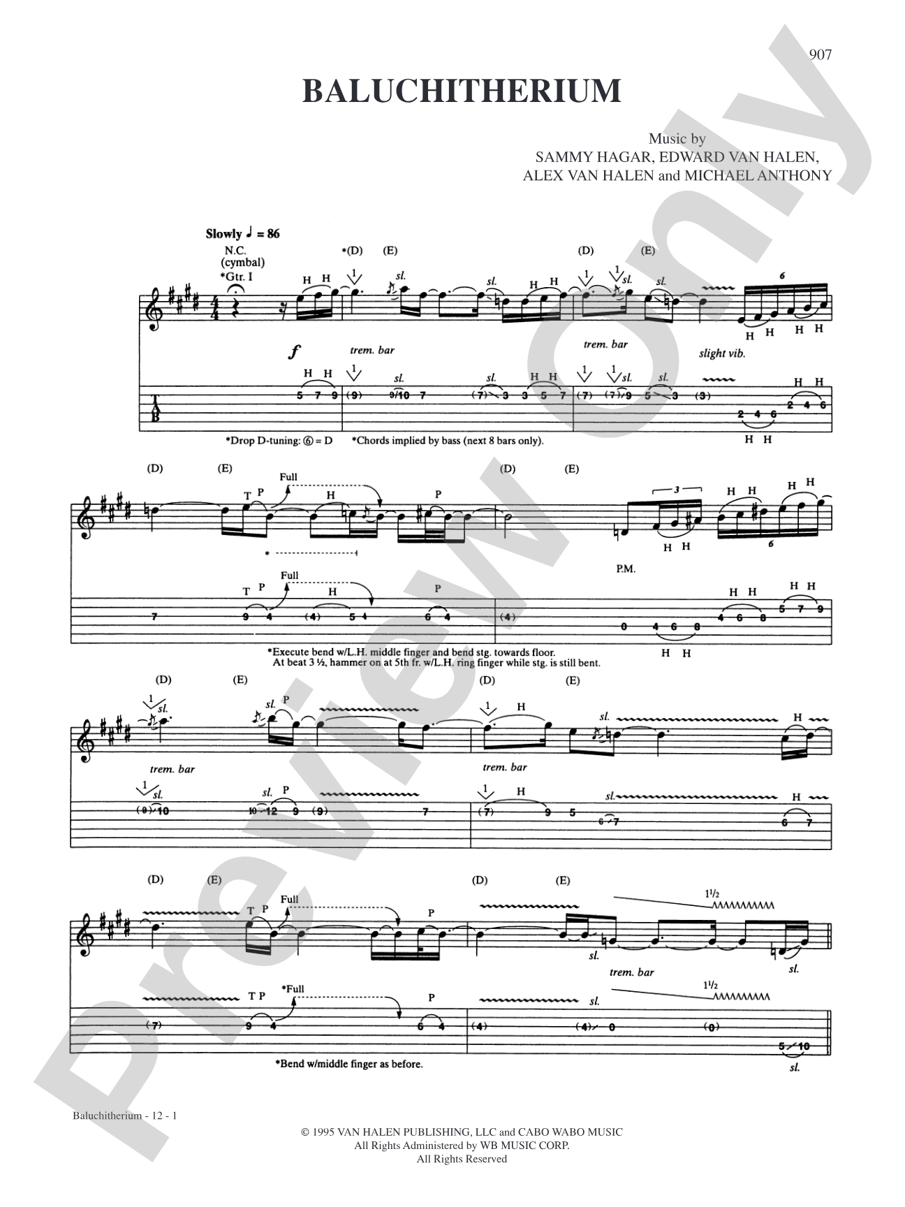 Baluchitherium: Authentic Guitar TAB