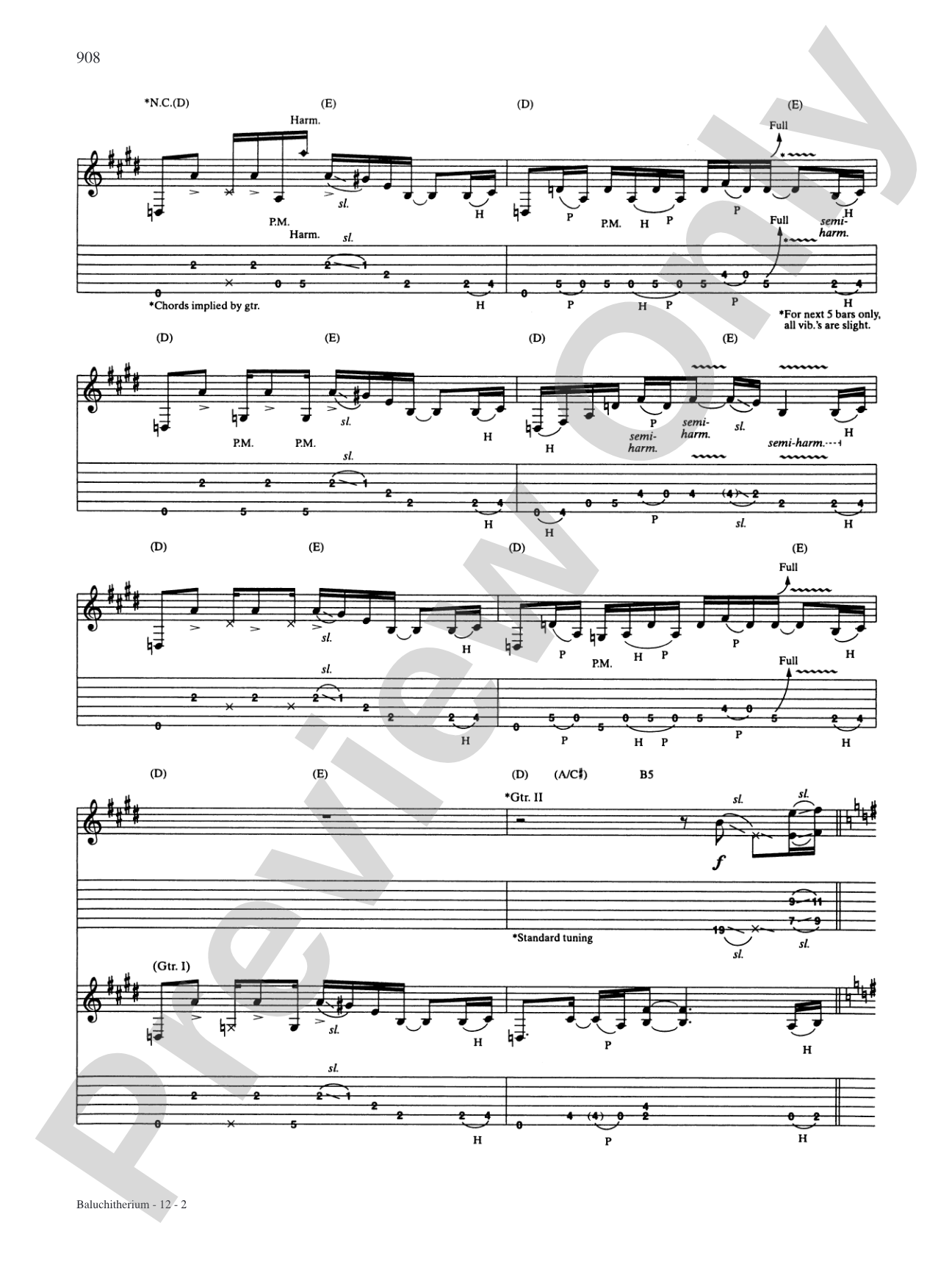 Baluchitherium: Authentic Guitar TAB