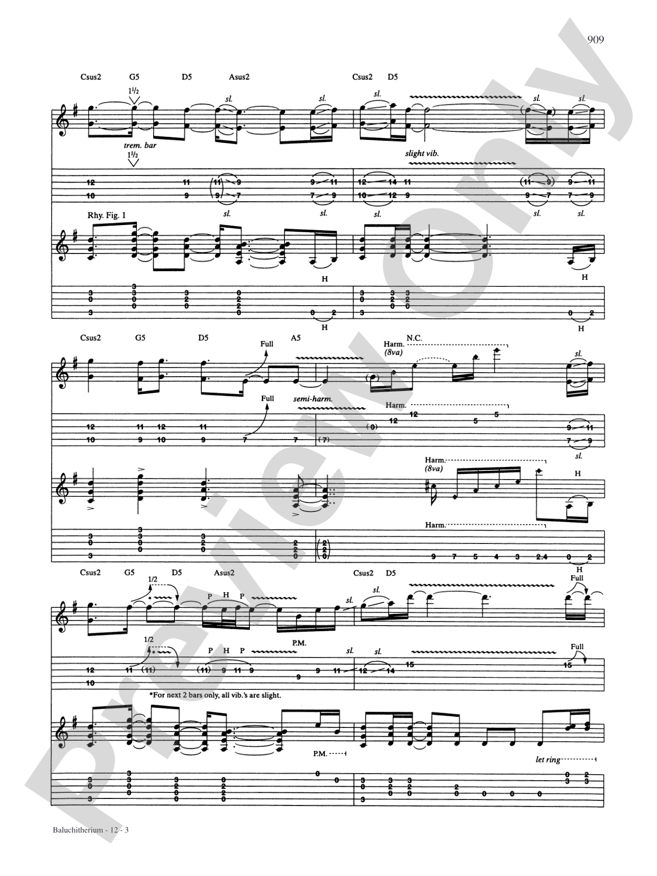 Baluchitherium: Authentic Guitar TAB