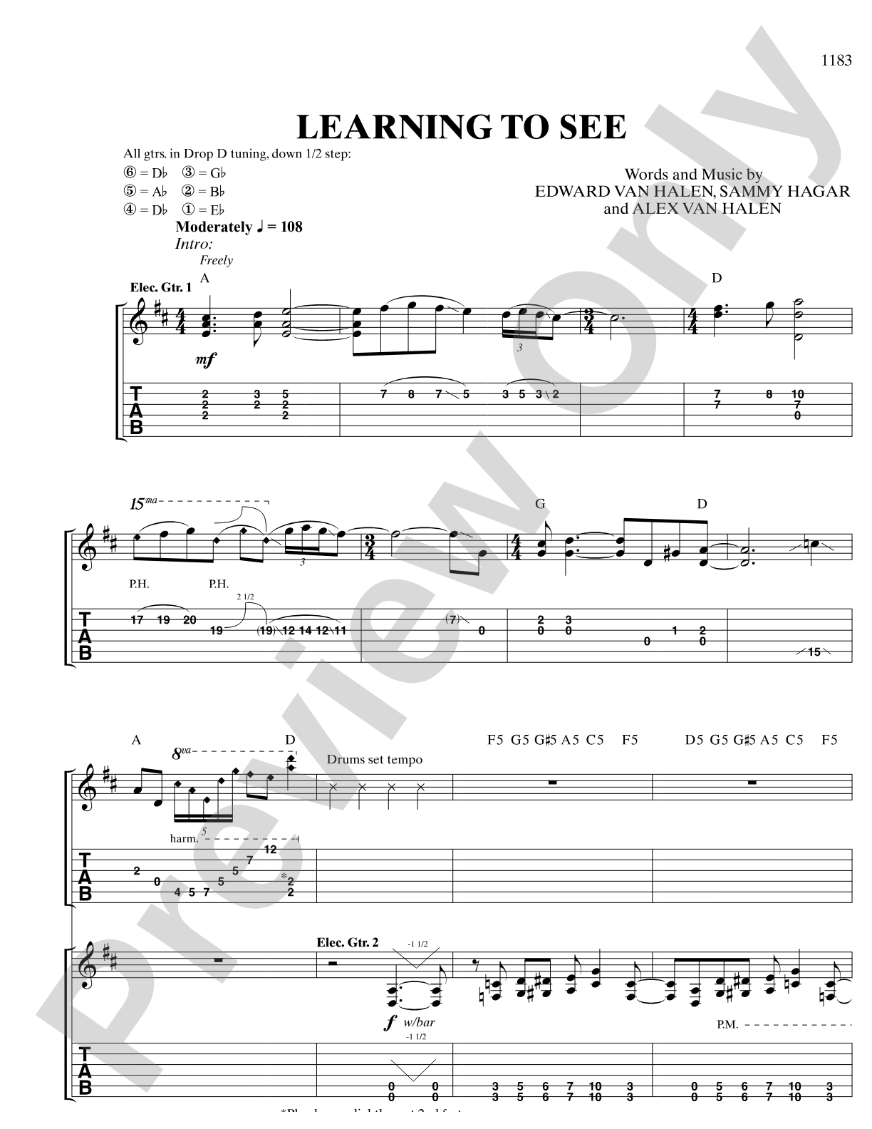 Learning To See: Authentic Guitar TAB