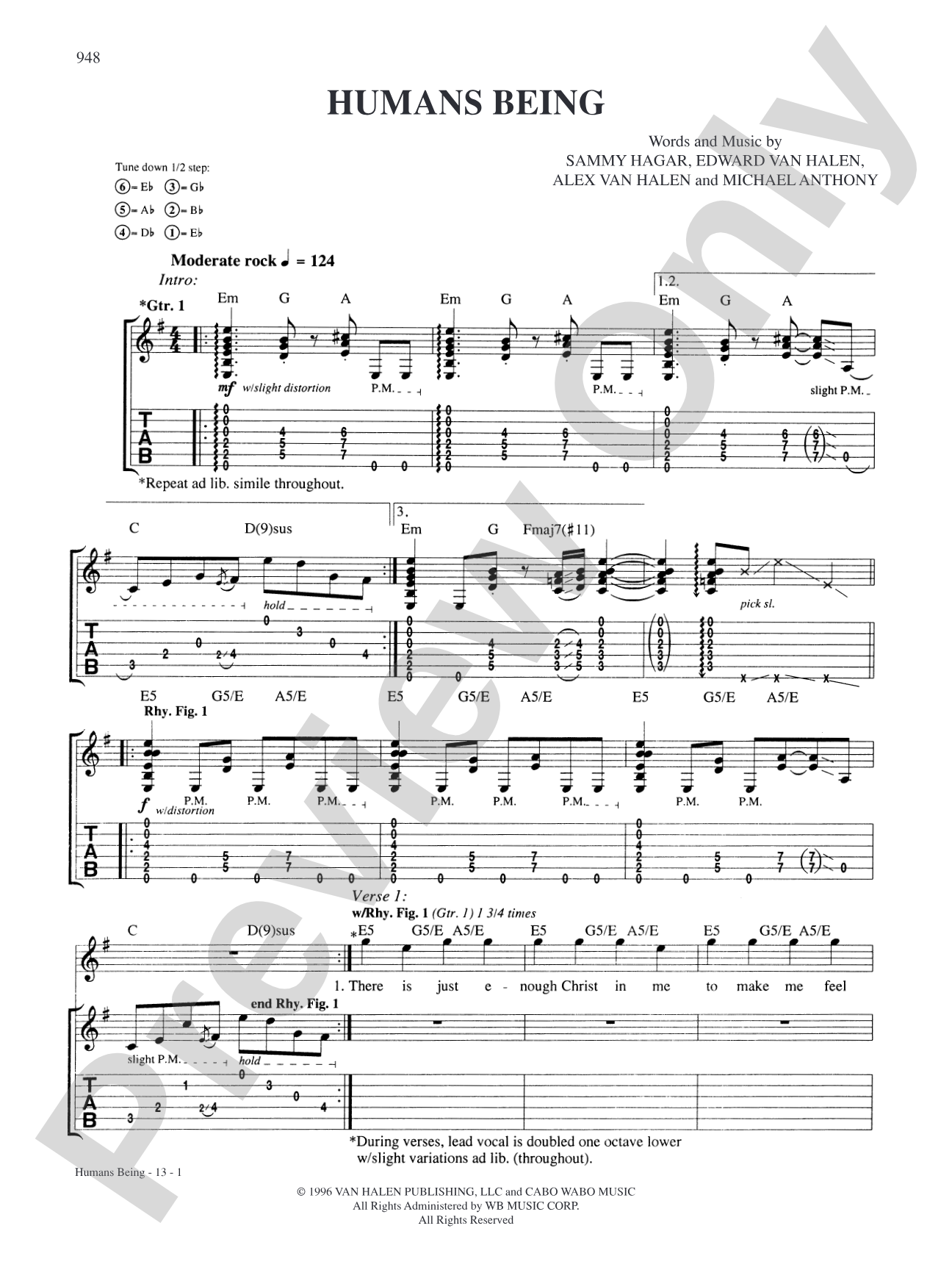 Humans Being: Authentic Guitar TAB