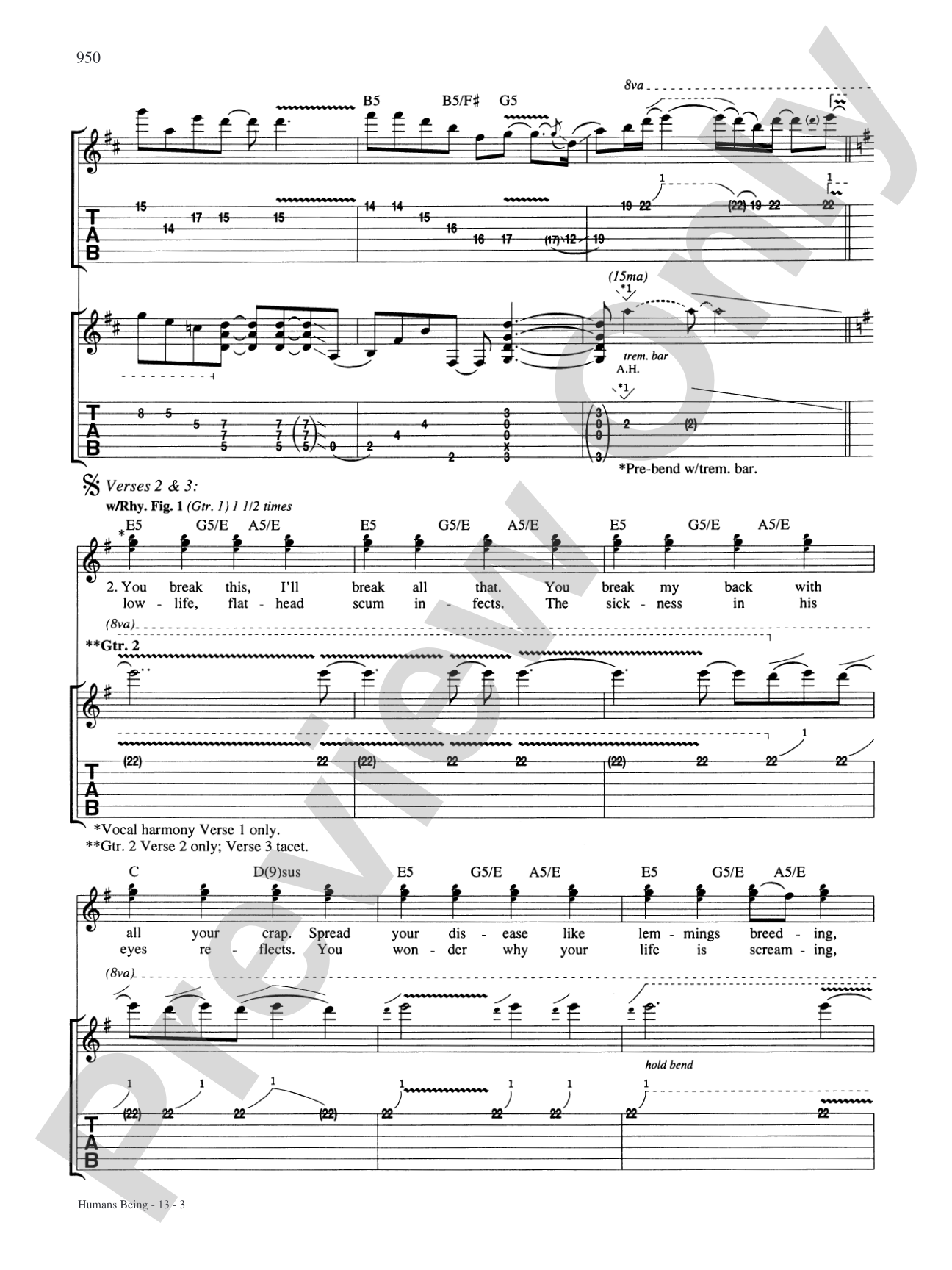 Humans Being: Authentic Guitar TAB