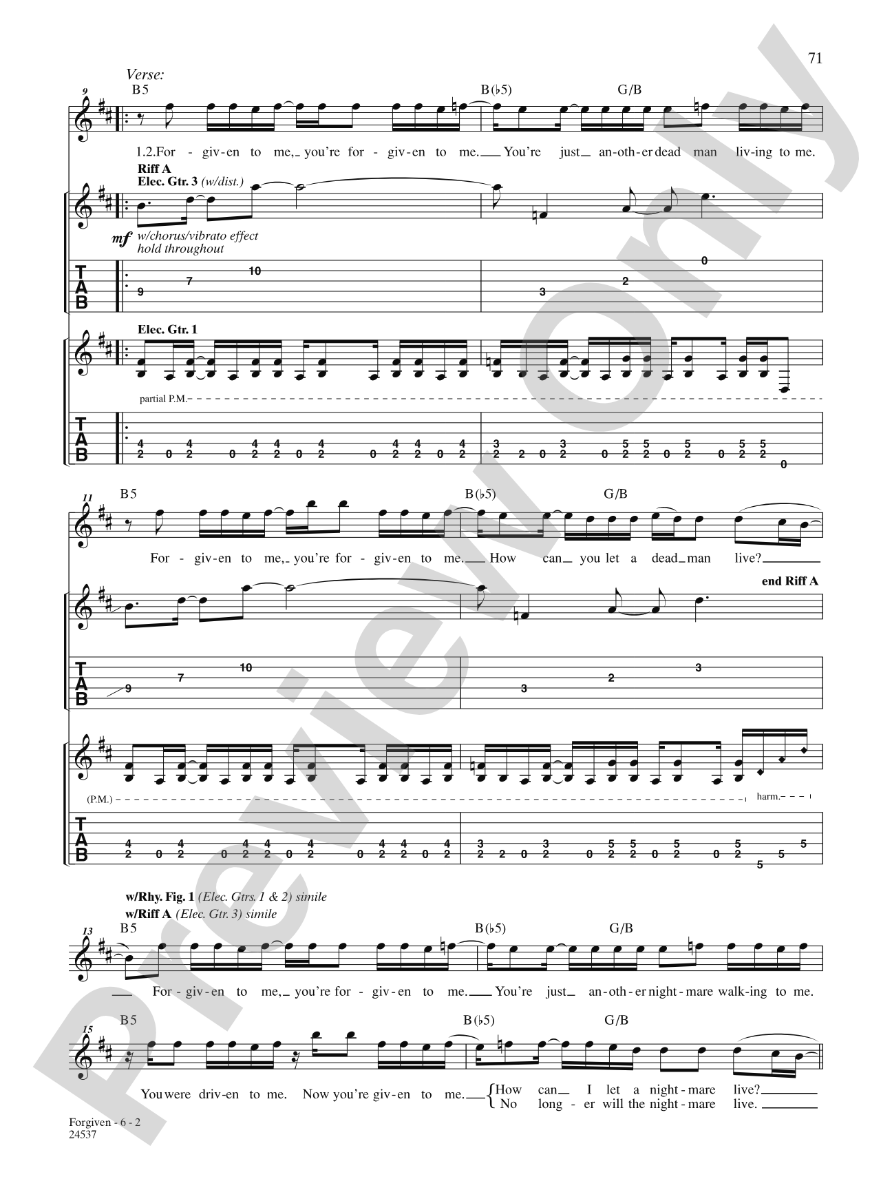 Forgiven: Authentic Guitar TAB