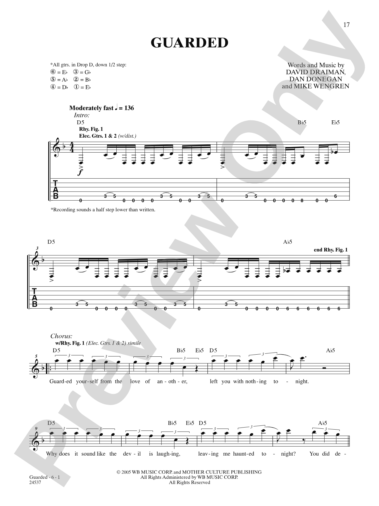 Guarded: Authentic Guitar TAB