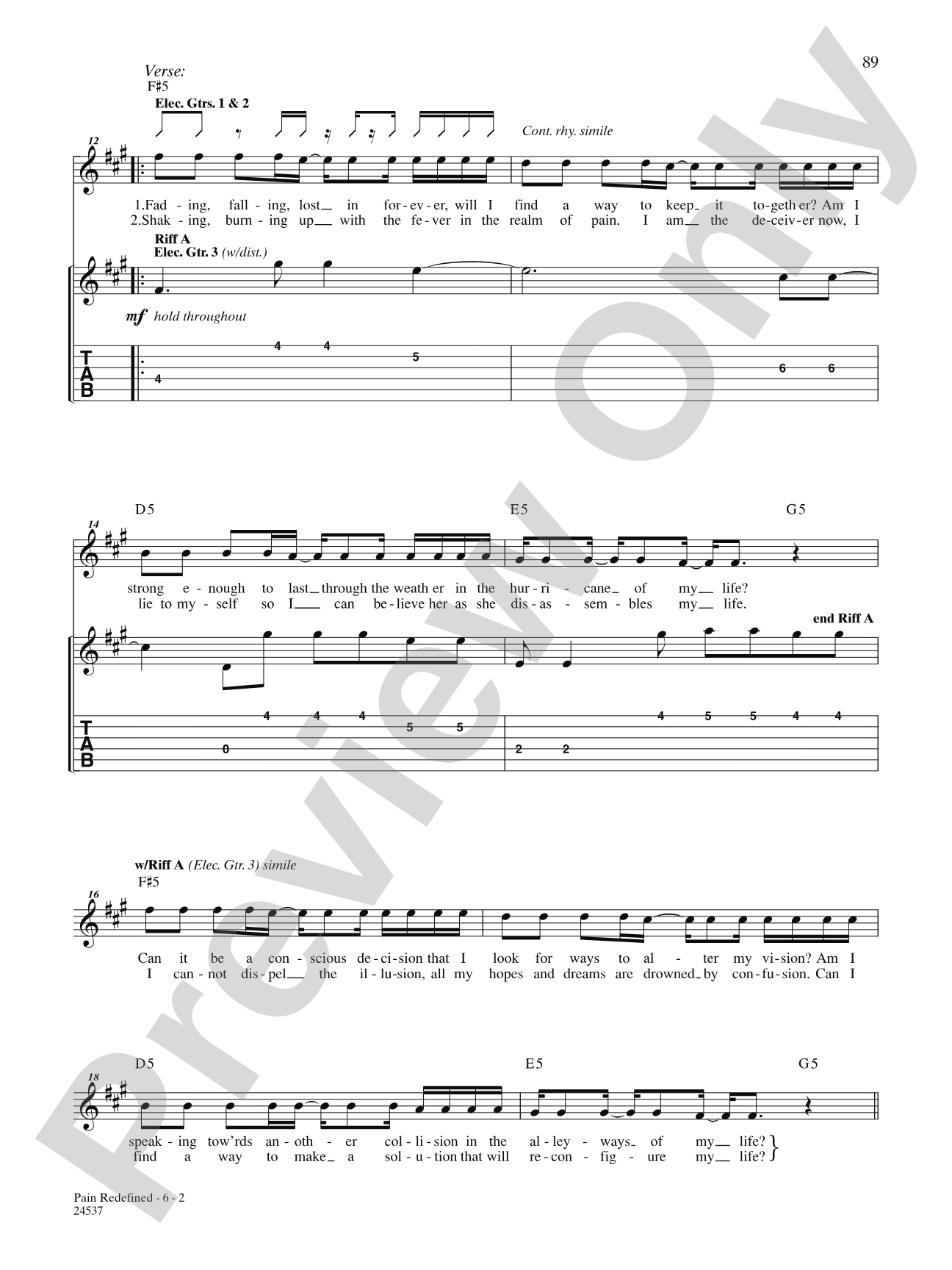 Pain Redefined: Authentic Guitar TAB