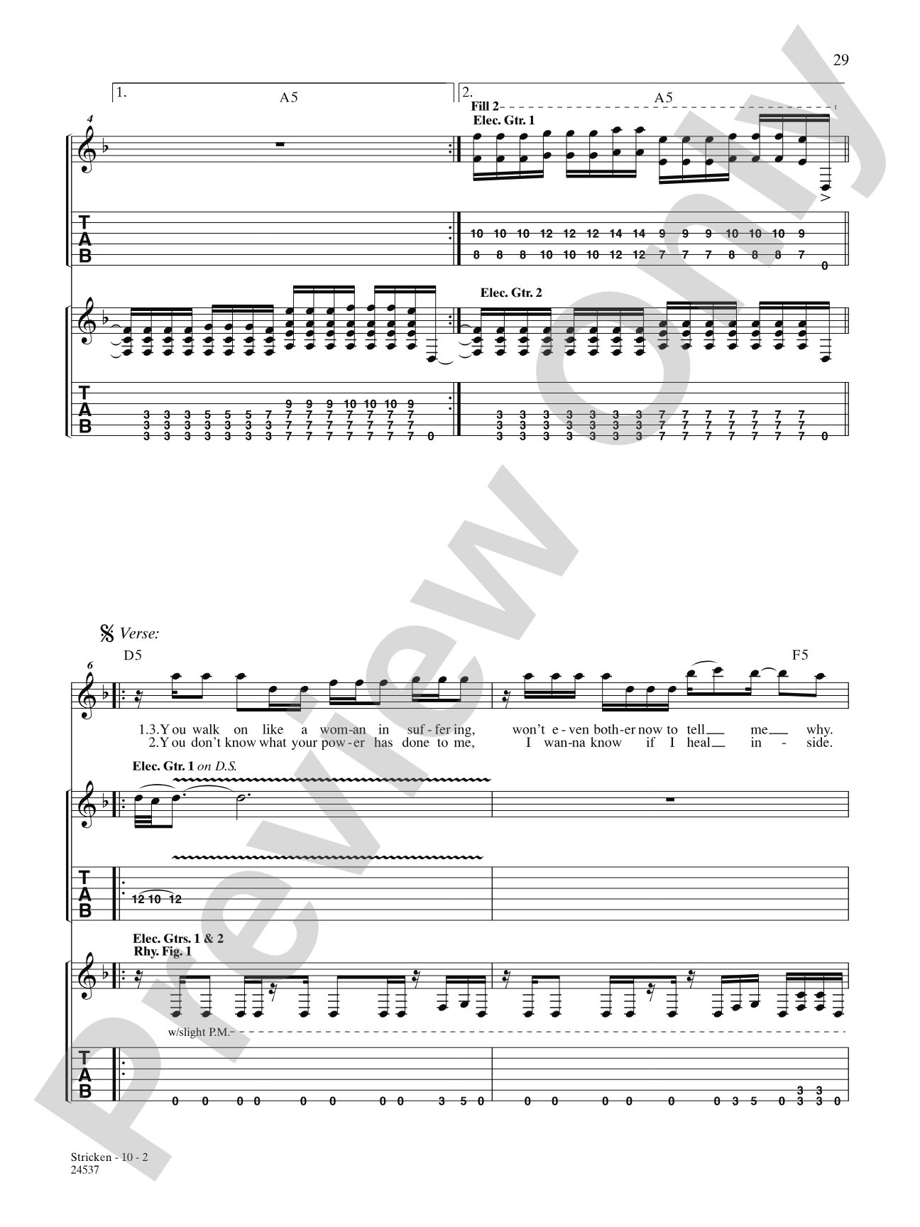 Stricken: Authentic Guitar TAB