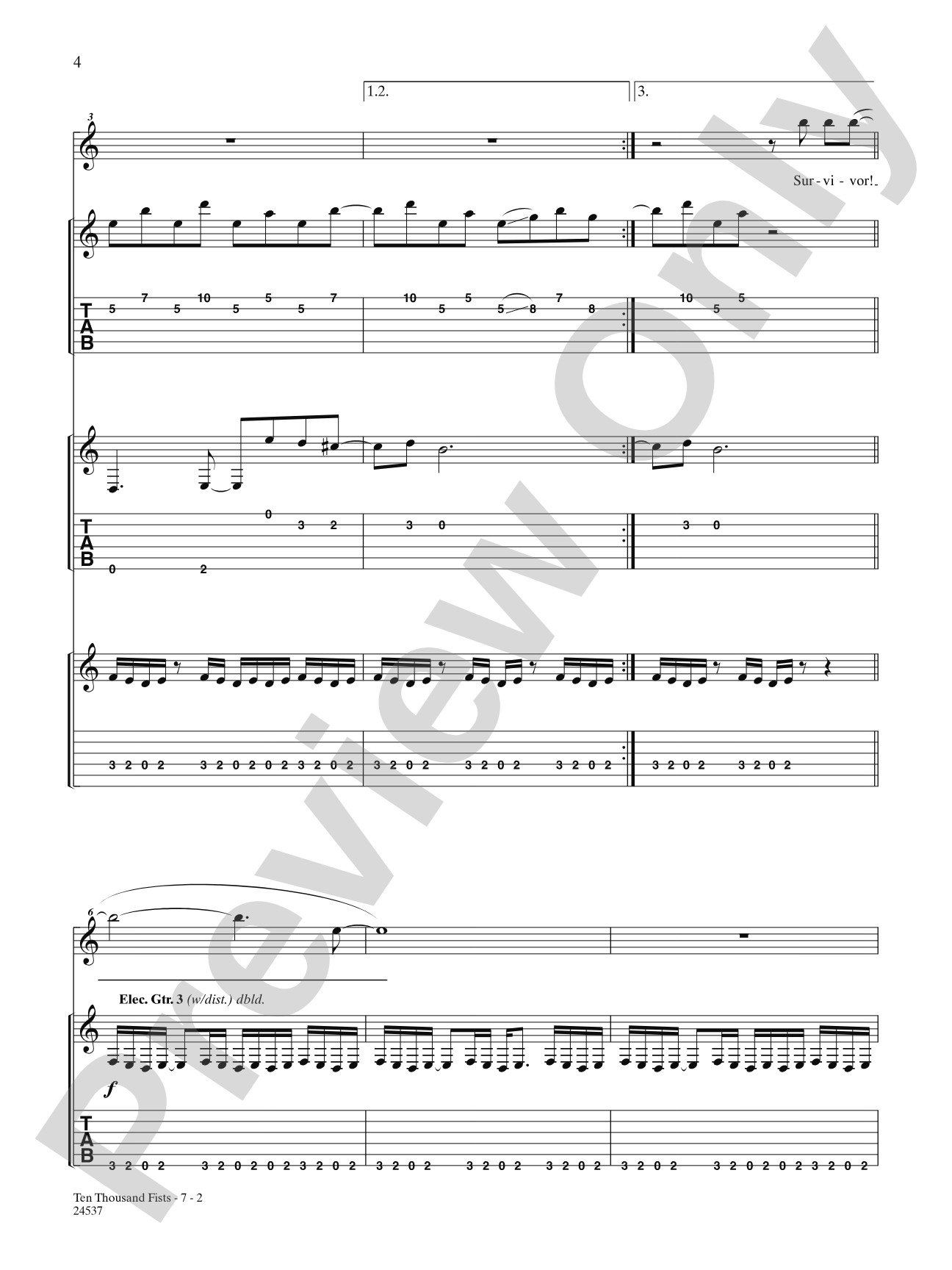 Ten Thousand Fists: Authentic Guitar TAB