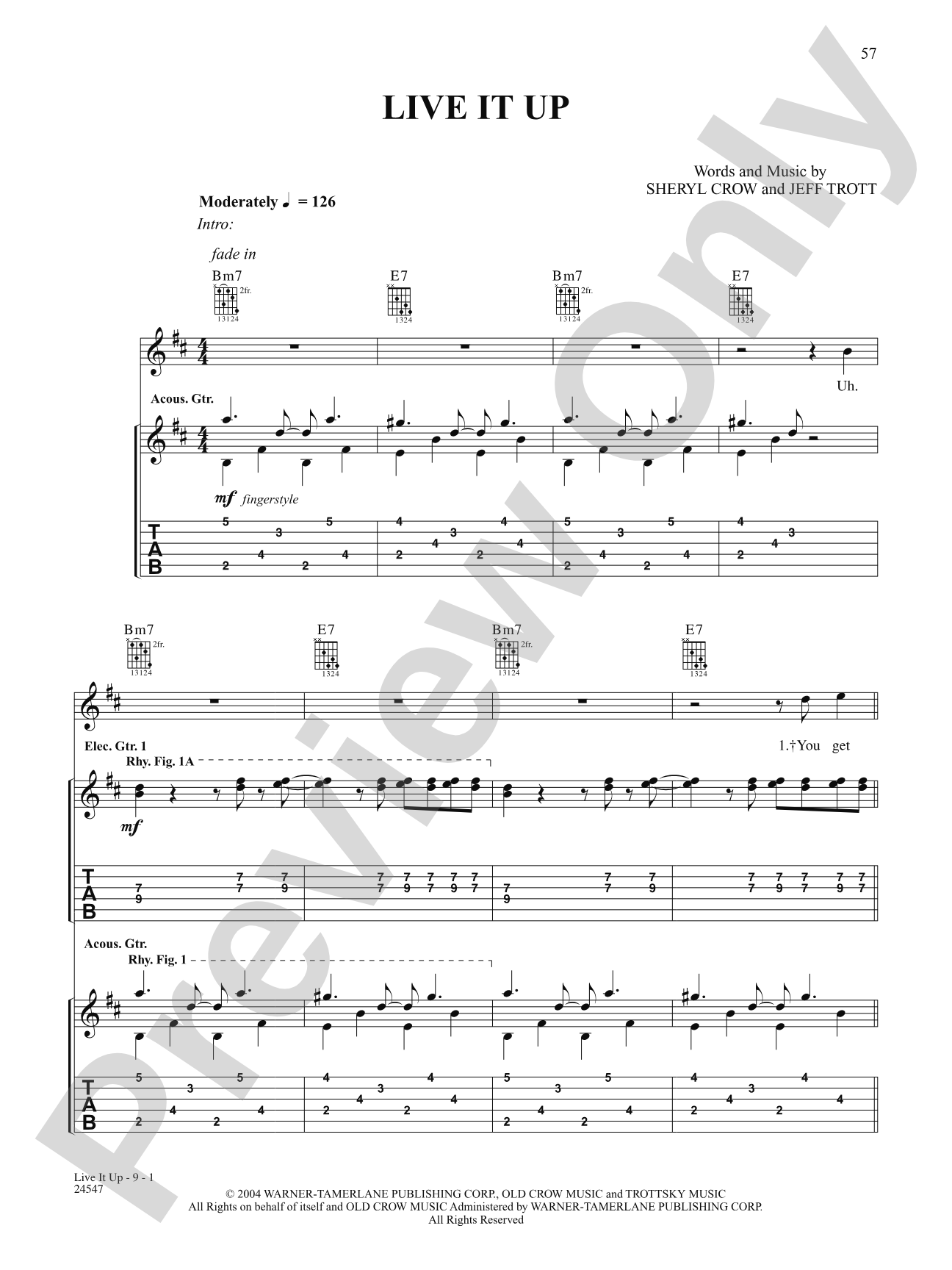 Live It Up: Authentic Guitar TAB