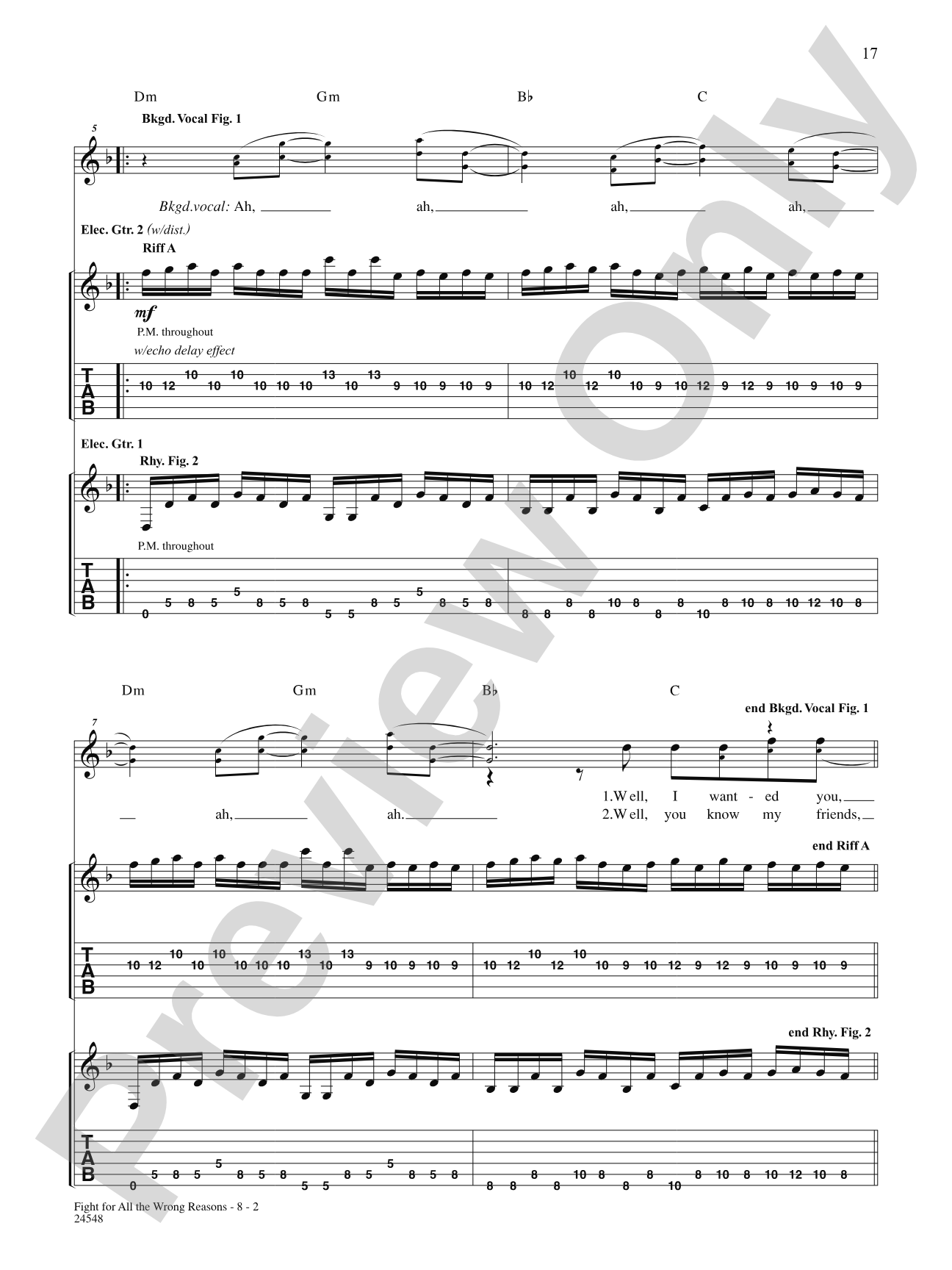Fight For All The Wrong Reasons: Authentic Guitar TAB