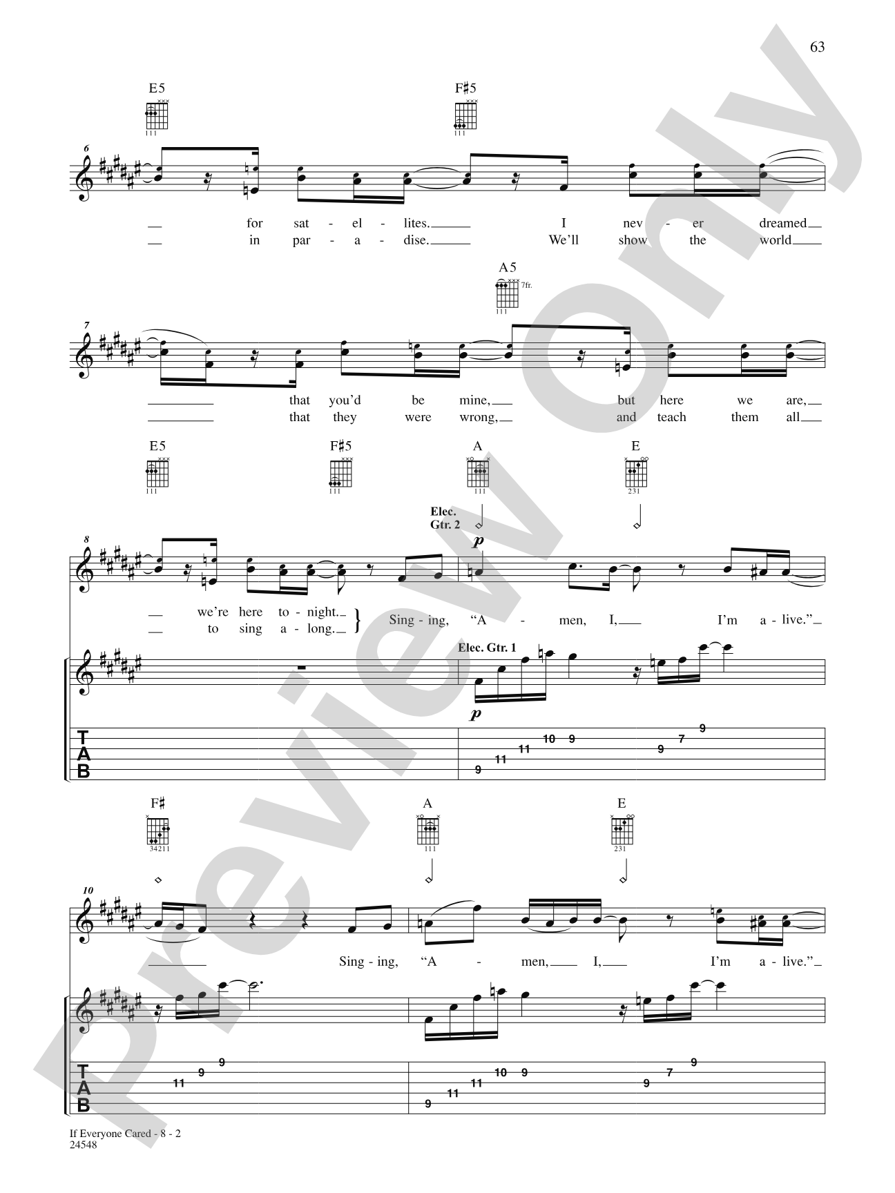 If Everyone Cared: Authentic Guitar TAB