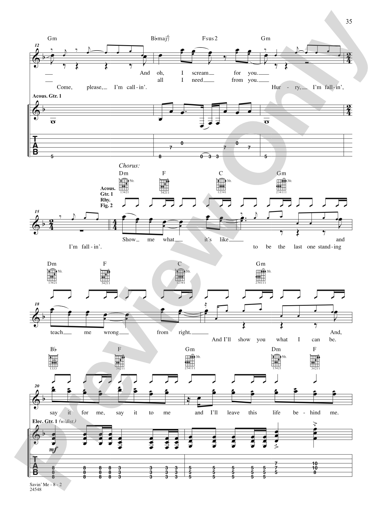 Savin' Me: Authentic Guitar TAB