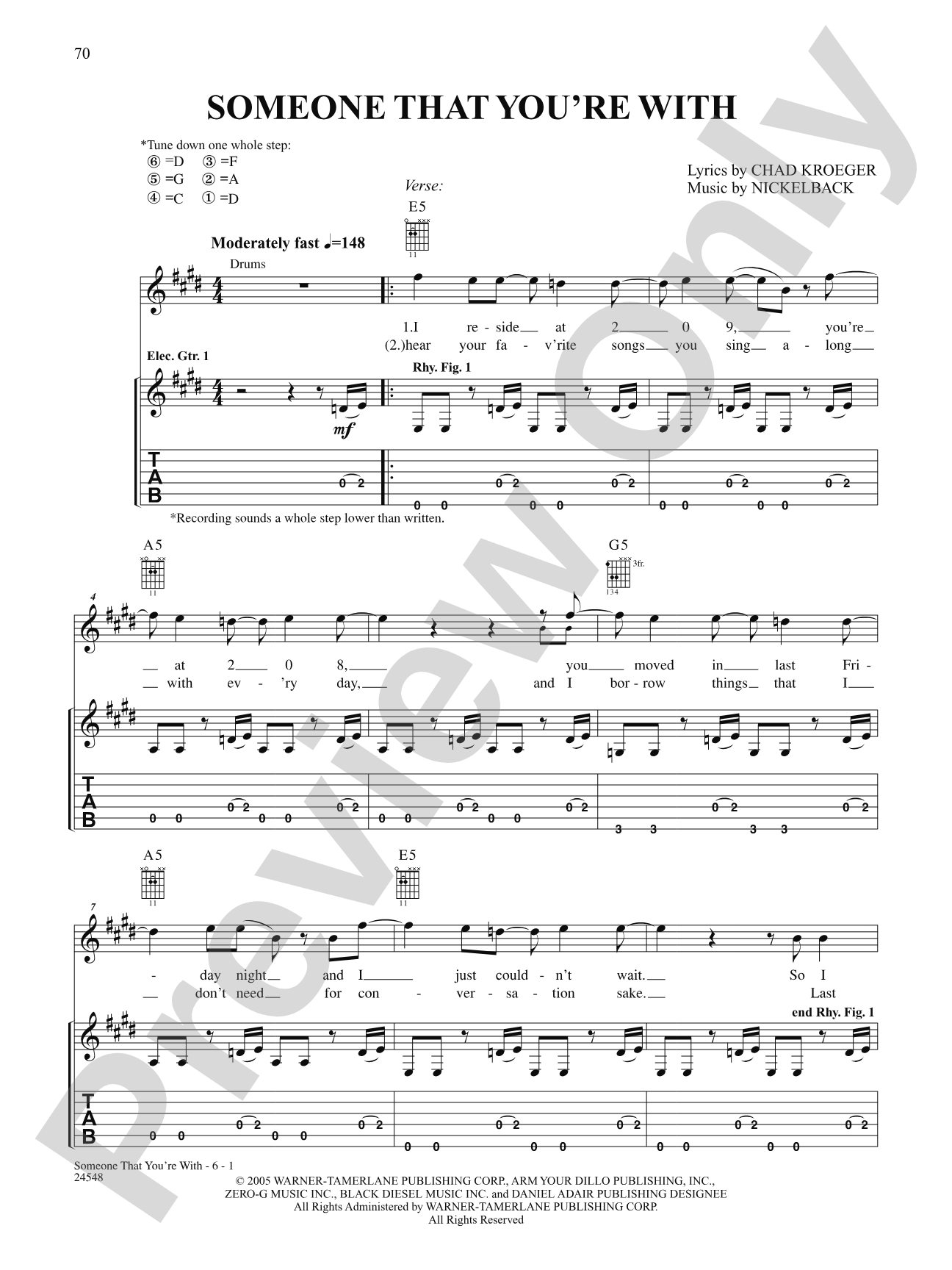 Someone That You're With: Authentic Guitar TAB