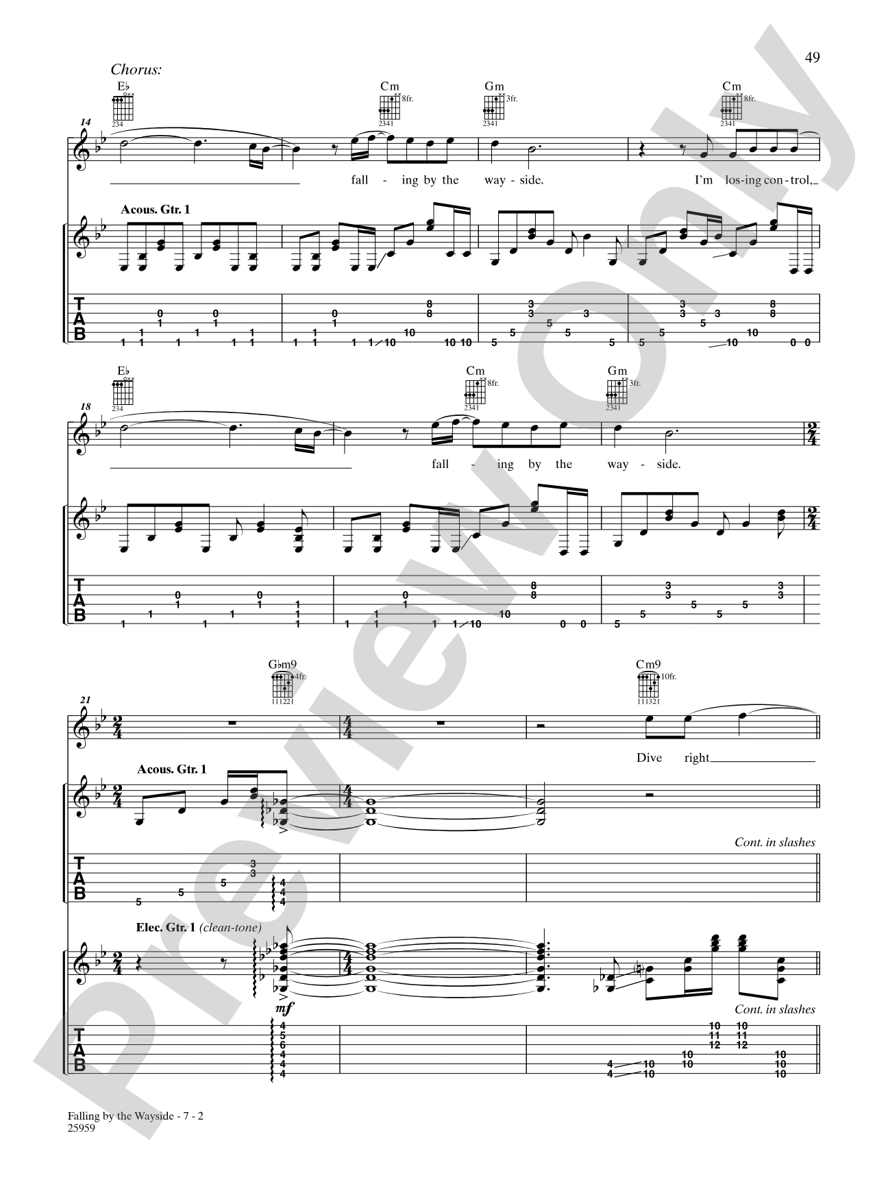 Falling By The Wayside: Authentic Guitar TAB