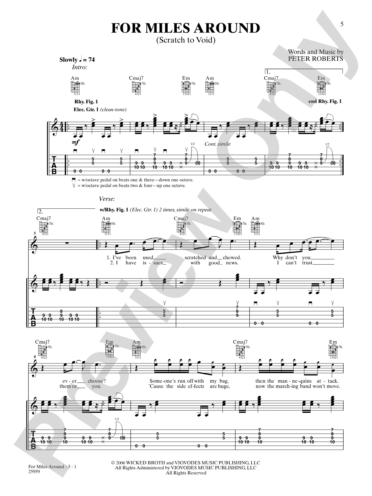 For Miles Around (Scratch To Void): Authentic Guitar TAB