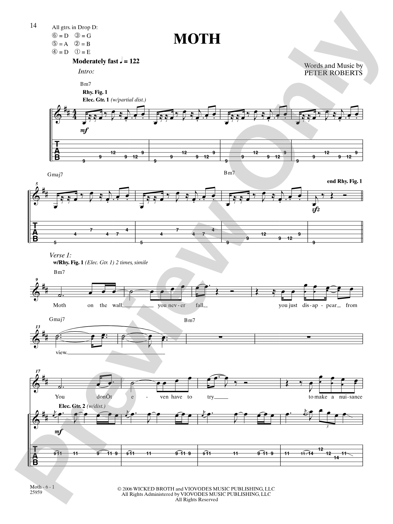 Moth: Authentic Guitar TAB