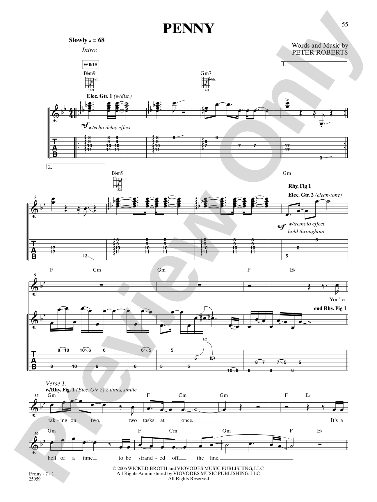 Penny: Authentic Guitar TAB