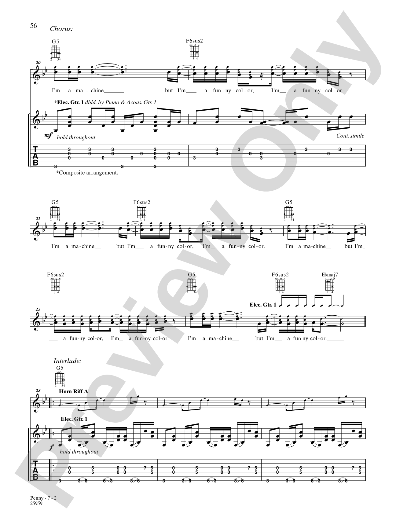 Penny: Authentic Guitar TAB
