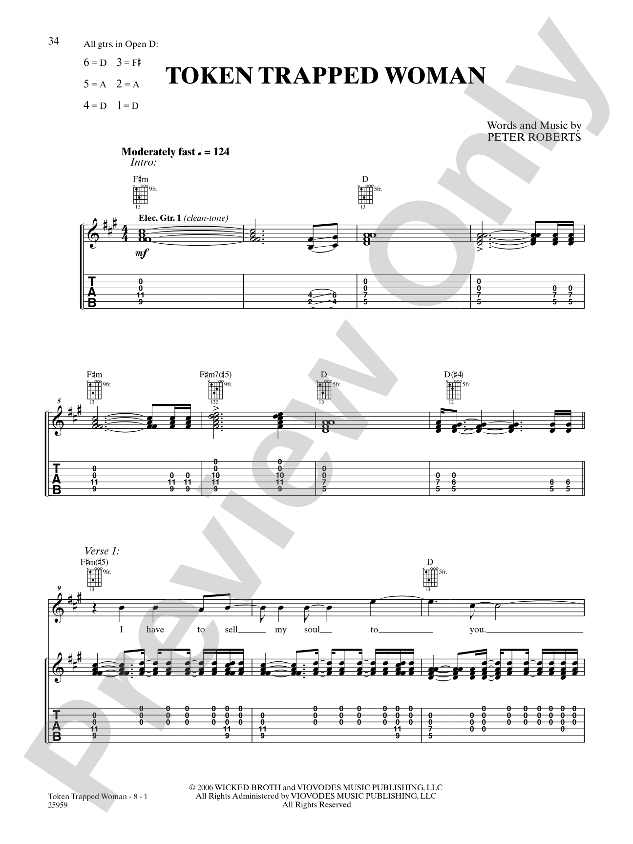 Token Trapped Woman: Authentic Guitar TAB
