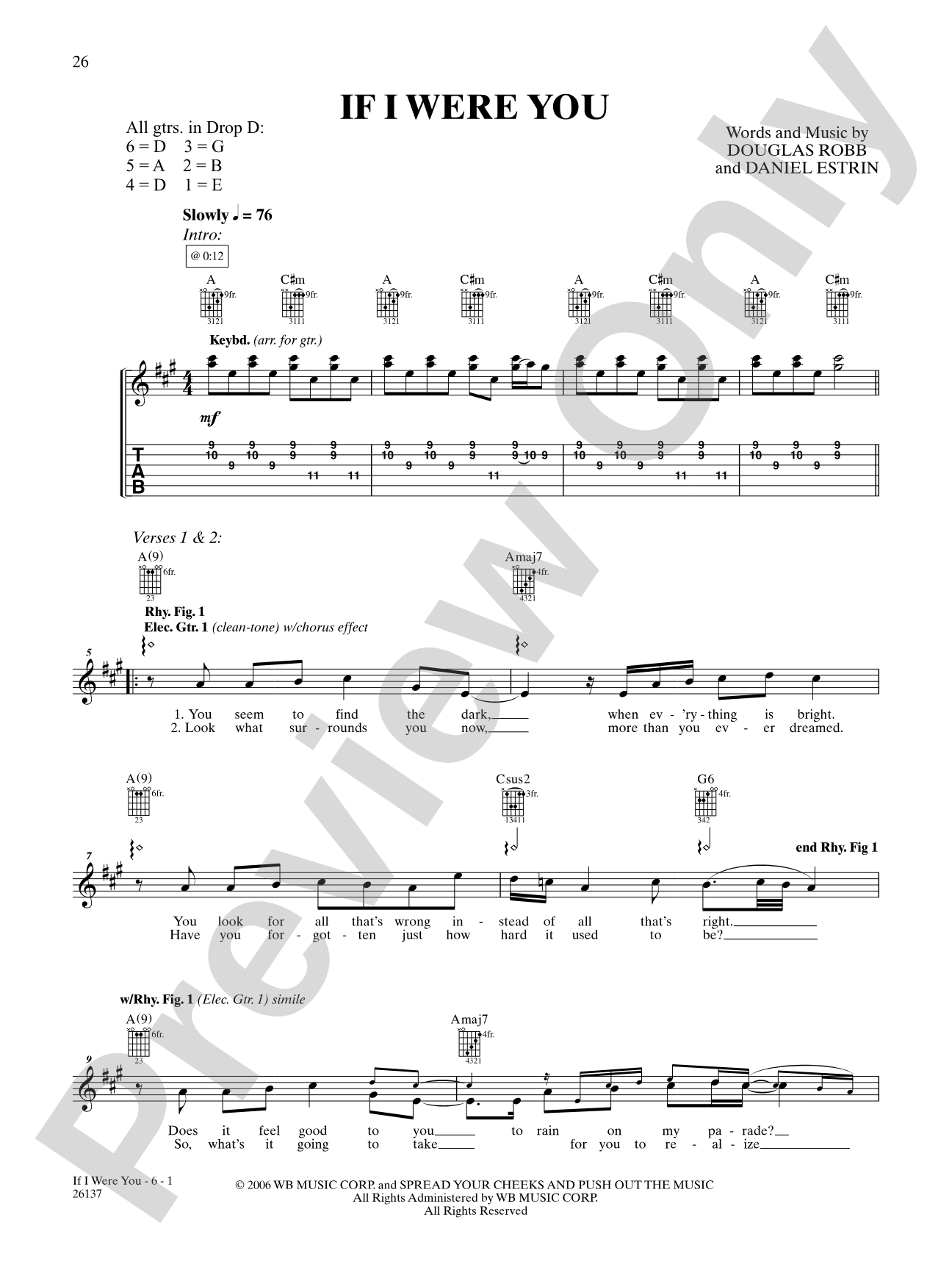 If I Were You: Authentic Guitar TAB