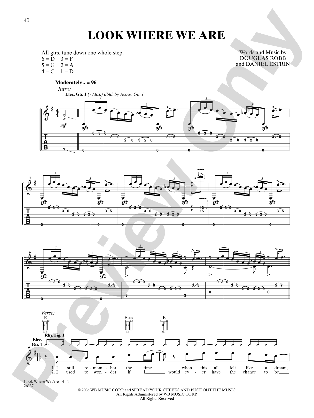 Look Where We Are: Authentic Guitar TAB