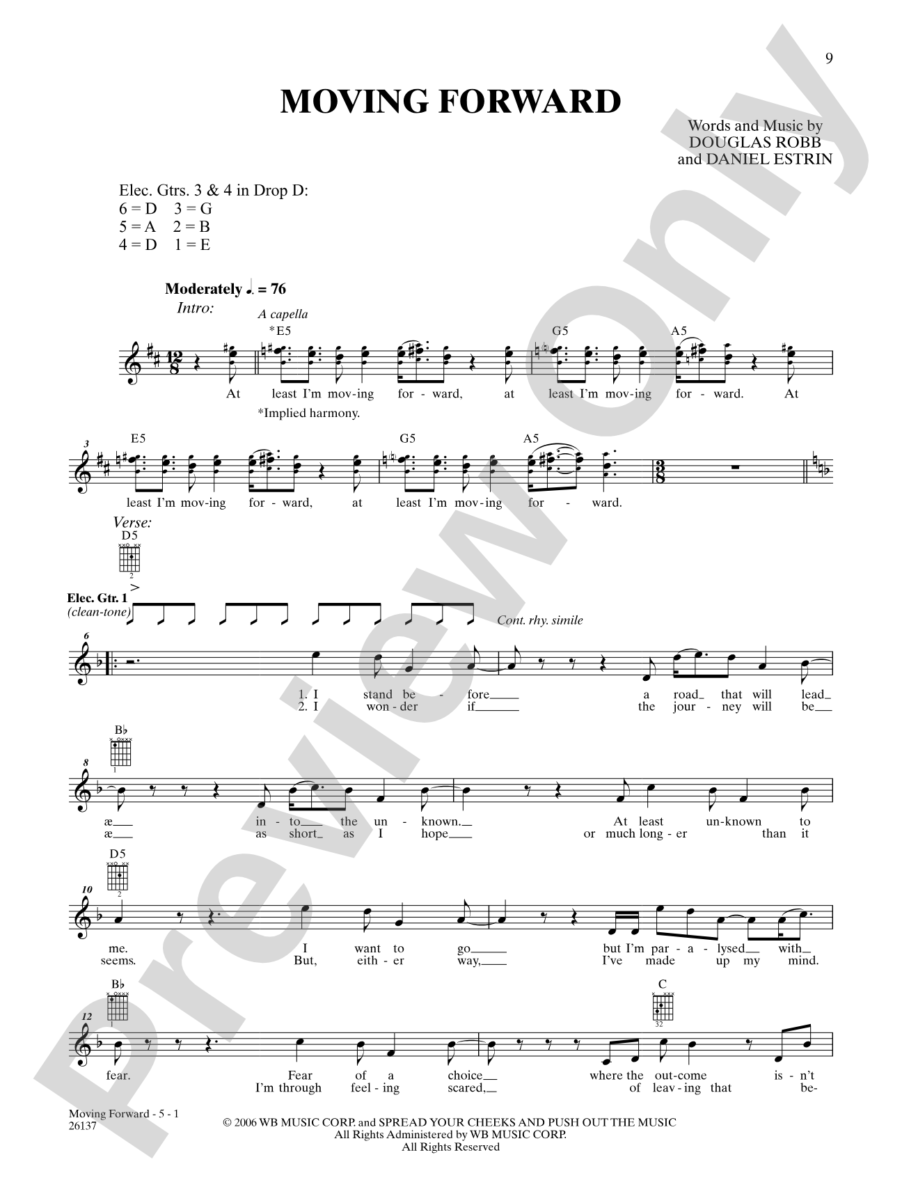 Moving Forward: Authentic Guitar TAB