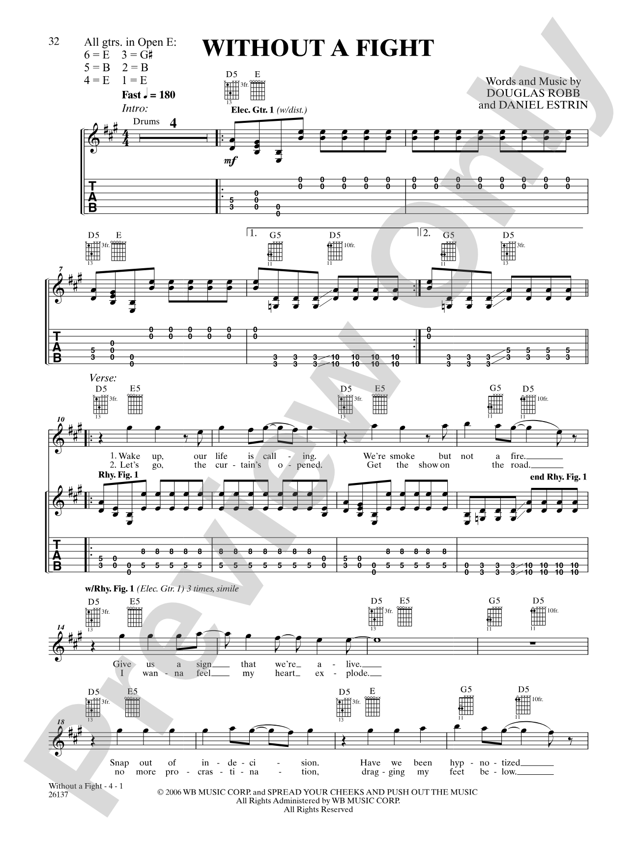 Without A Fight: Authentic Guitar TAB