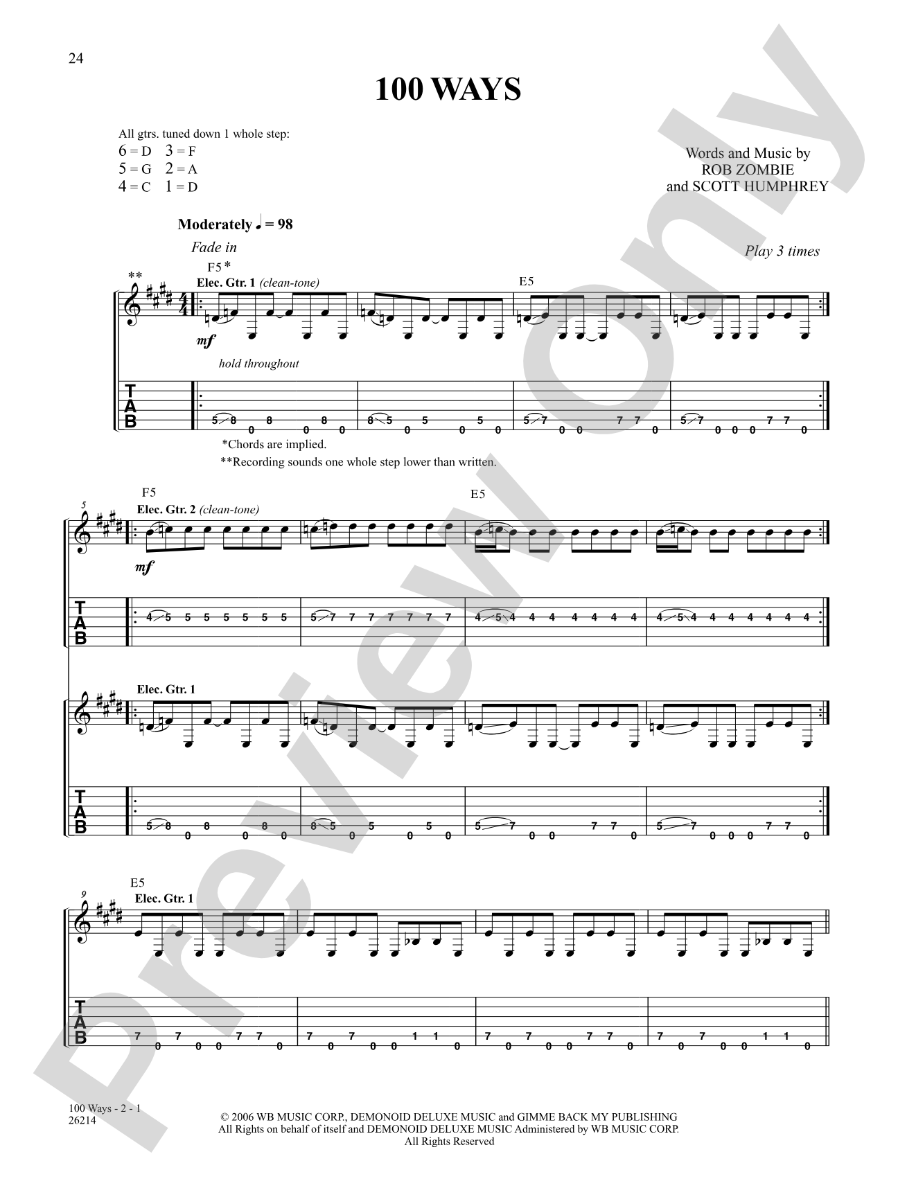 100 Ways: Authentic Guitar TAB