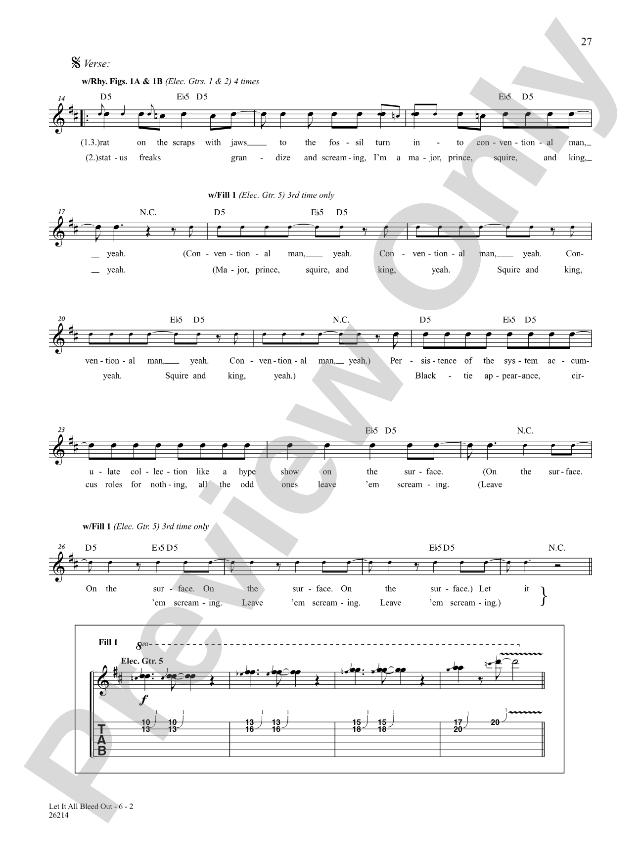 Let It All Bleed Out: Authentic Guitar TAB