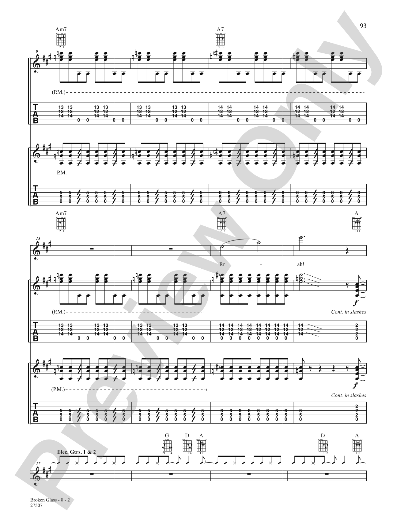 Broken Glass: Authentic Guitar TAB