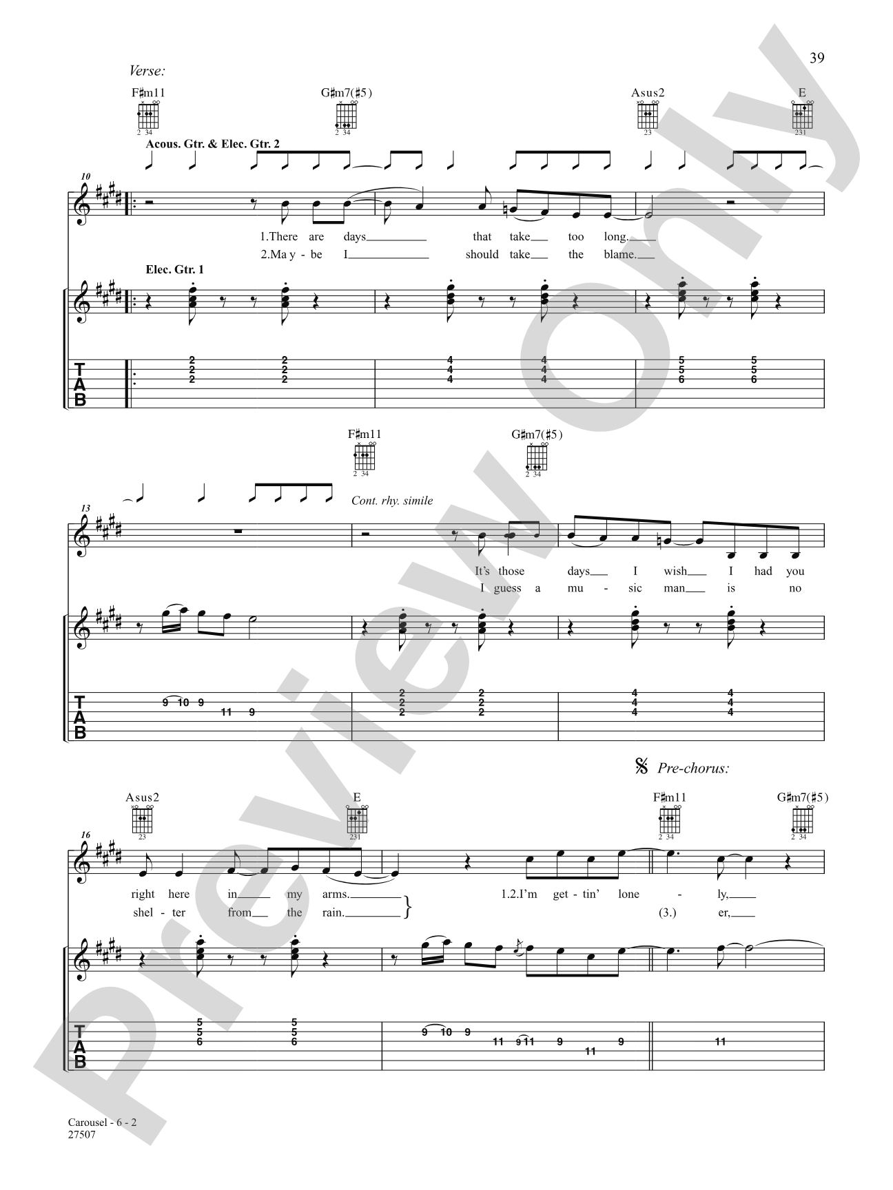 Carousel: Authentic Guitar TAB