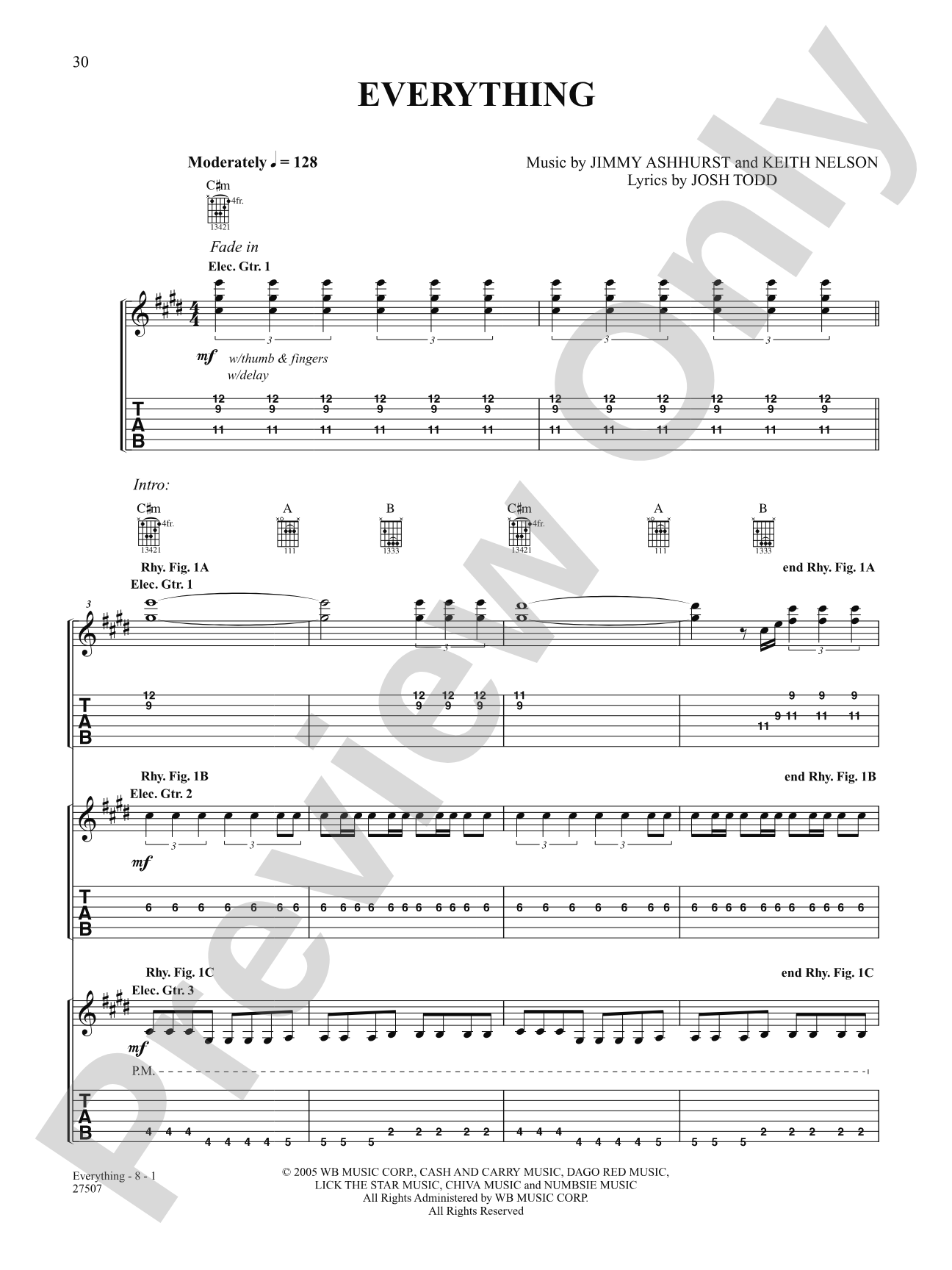 Everything: Authentic Guitar TAB