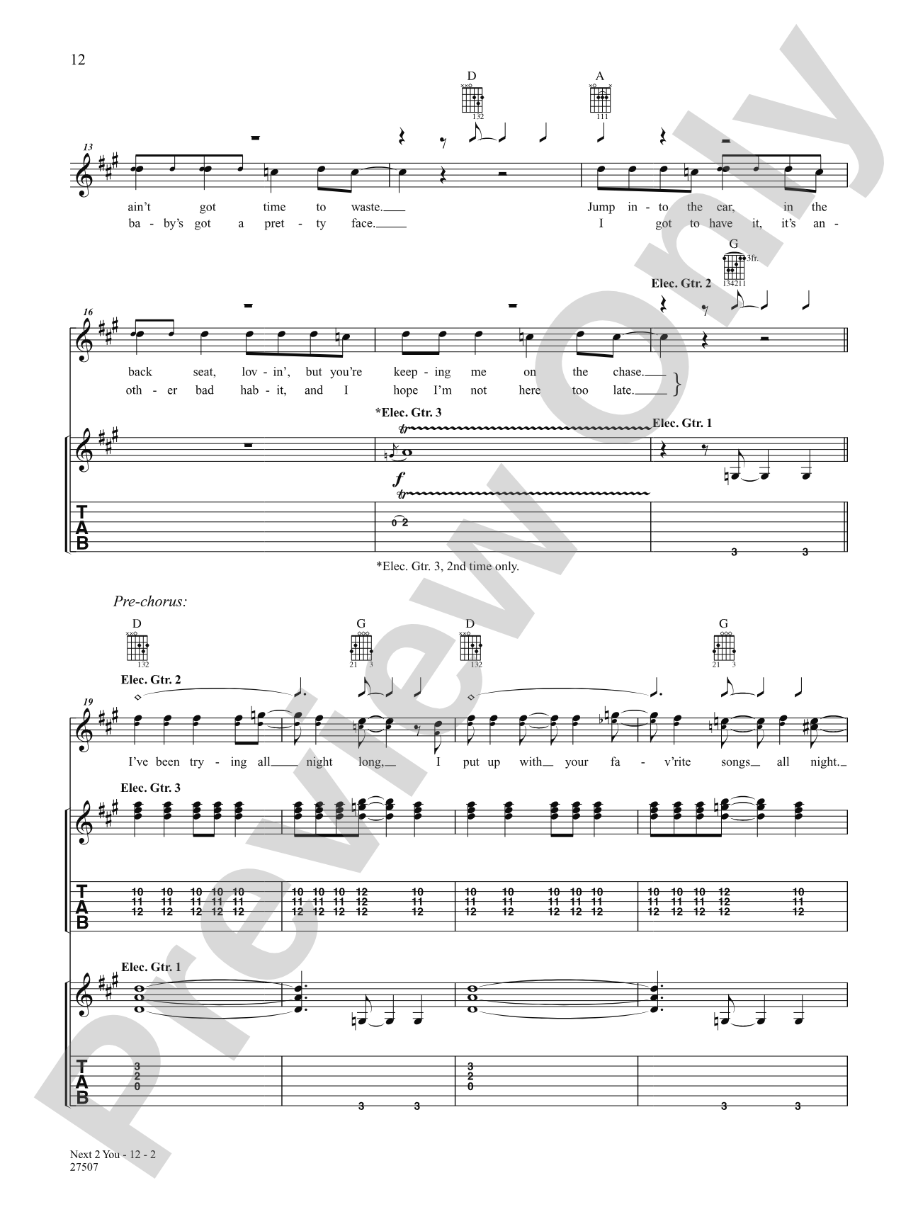 Next 2 You: Authentic Guitar TAB