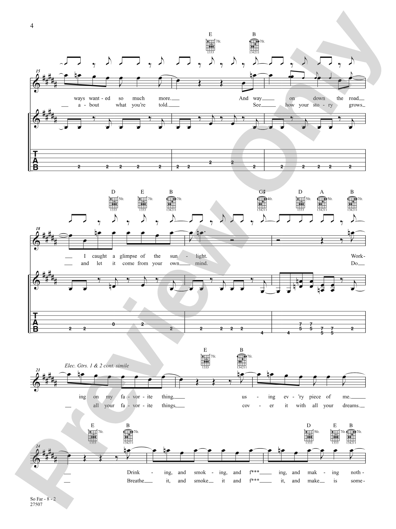 So Far: Authentic Guitar TAB