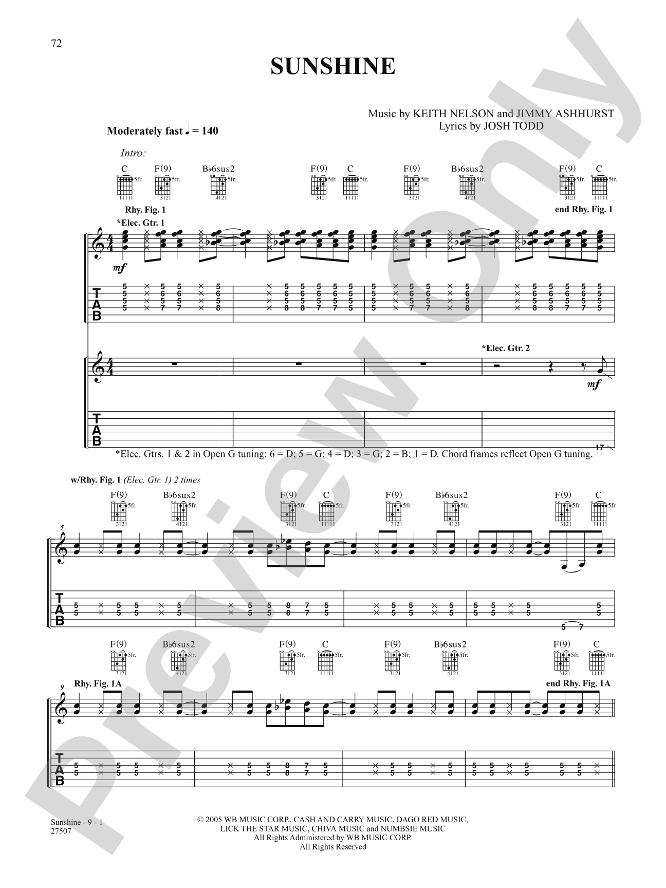 Sunshine: Authentic Guitar TAB