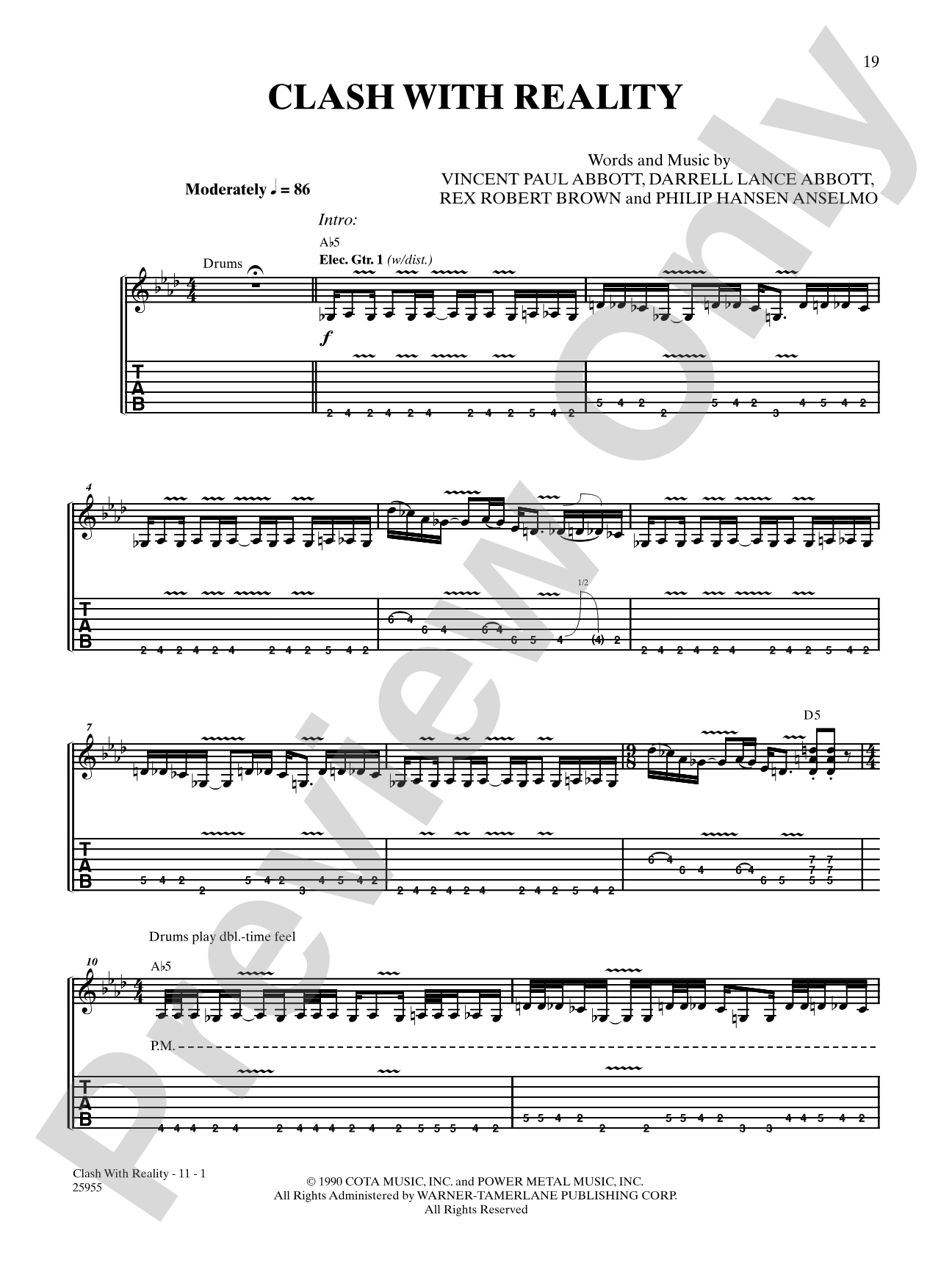 Clash With Reality: Authentic Guitar TAB